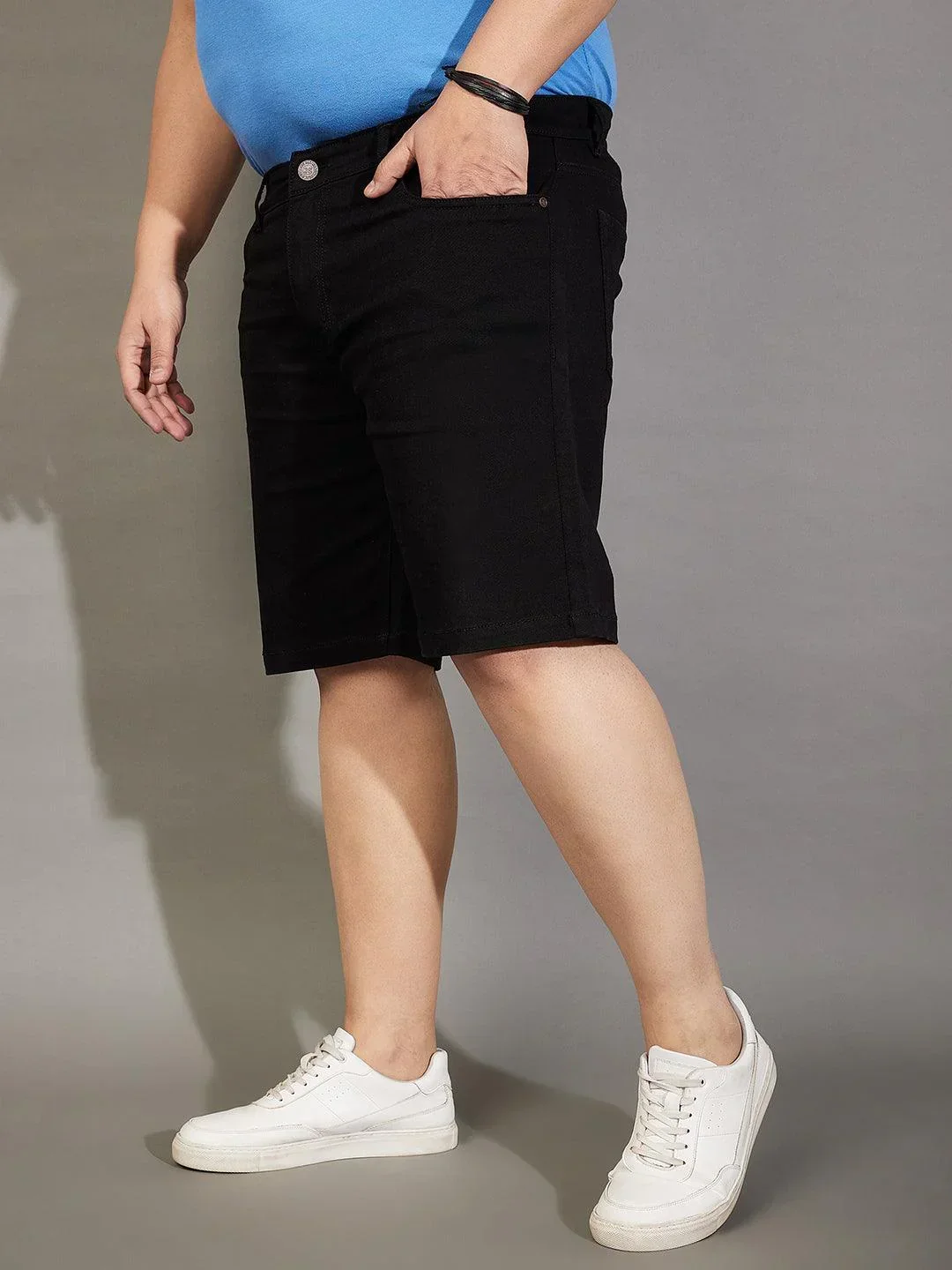 Men Plus Size Impetus-Black Solid Shorts - Image 3