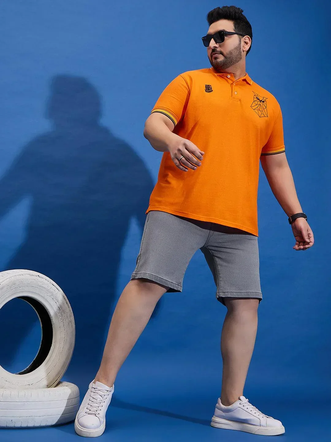 Men Plus Size Impetus-Grey Solid Shorts - Image 2