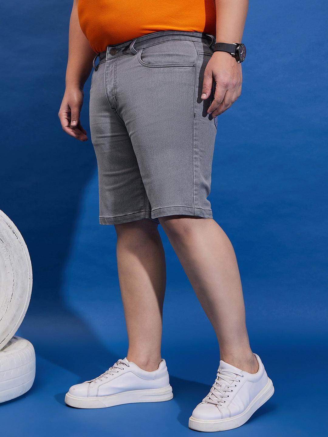 Men Plus Size Impetus-Grey Solid Shorts - Image 3