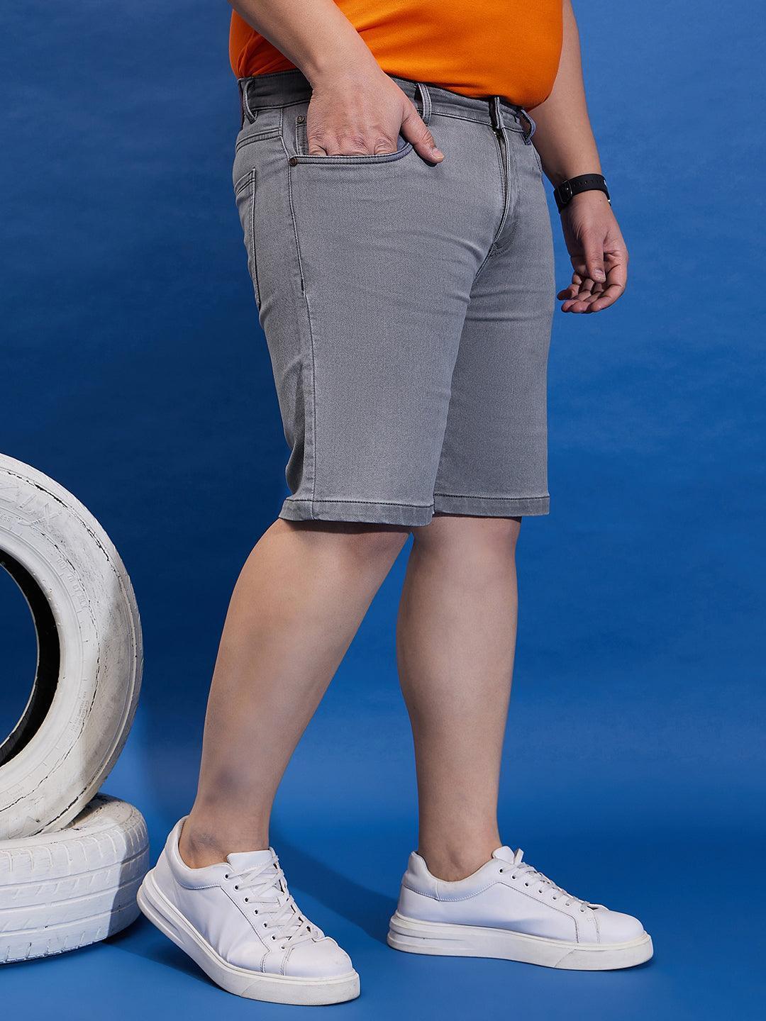 Men Plus Size Impetus-Grey Solid Shorts - Image 4