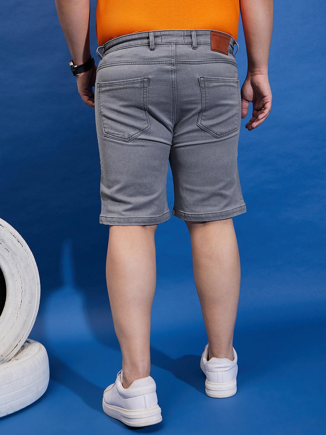Men Plus Size Impetus-Grey Solid Shorts - Image 5