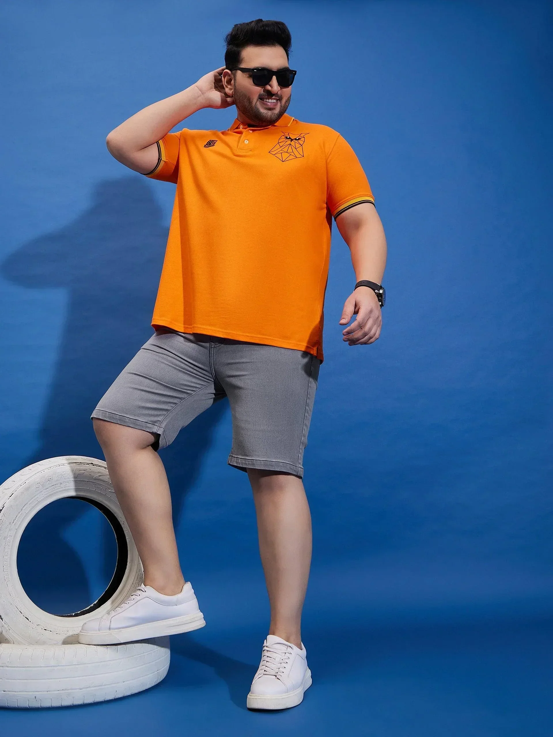 Men Plus Size Impetus-Grey Solid Shorts - Image 7