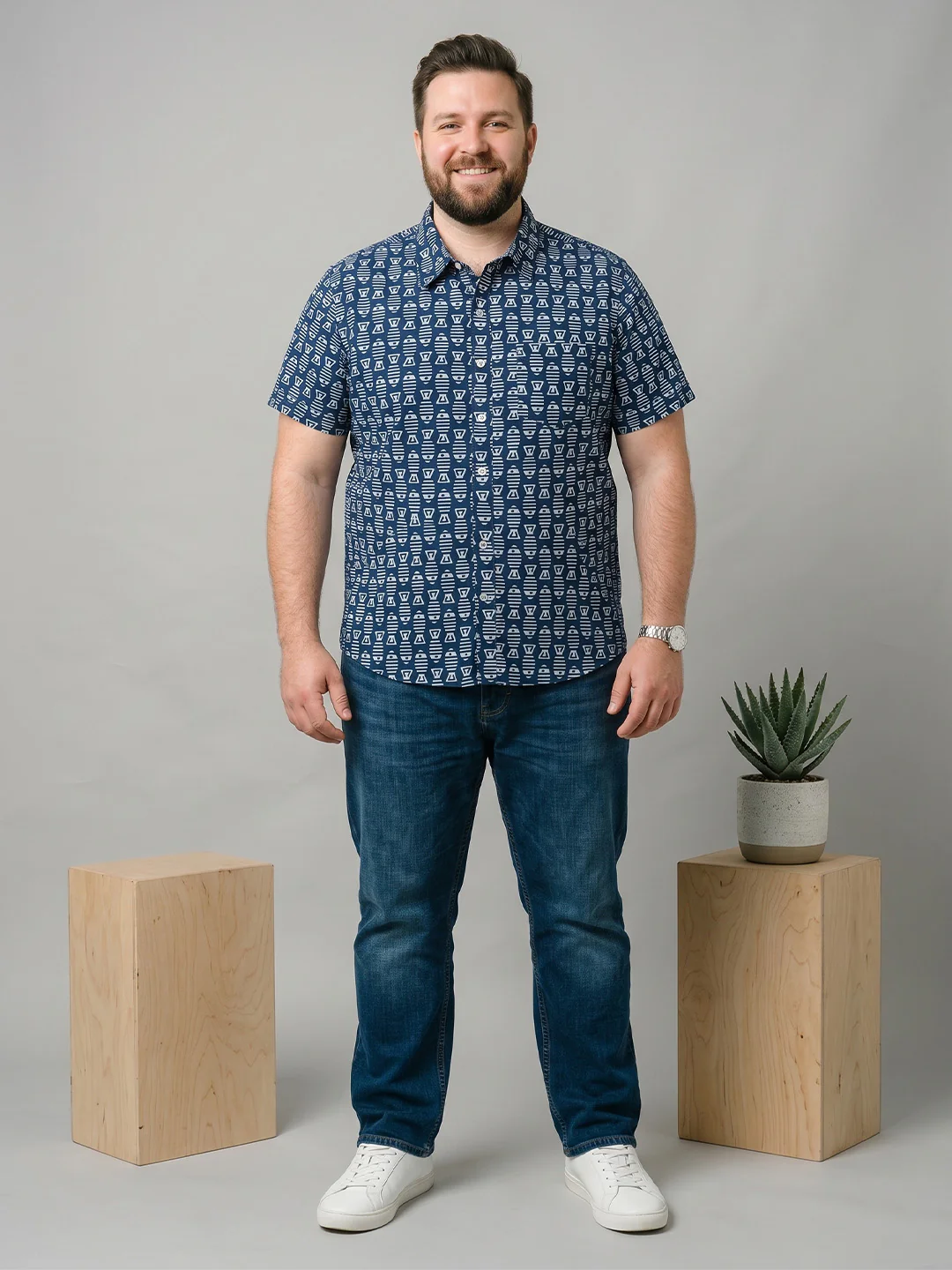 Men Plus Size Indrix Multi Printed Shirts - Image 5