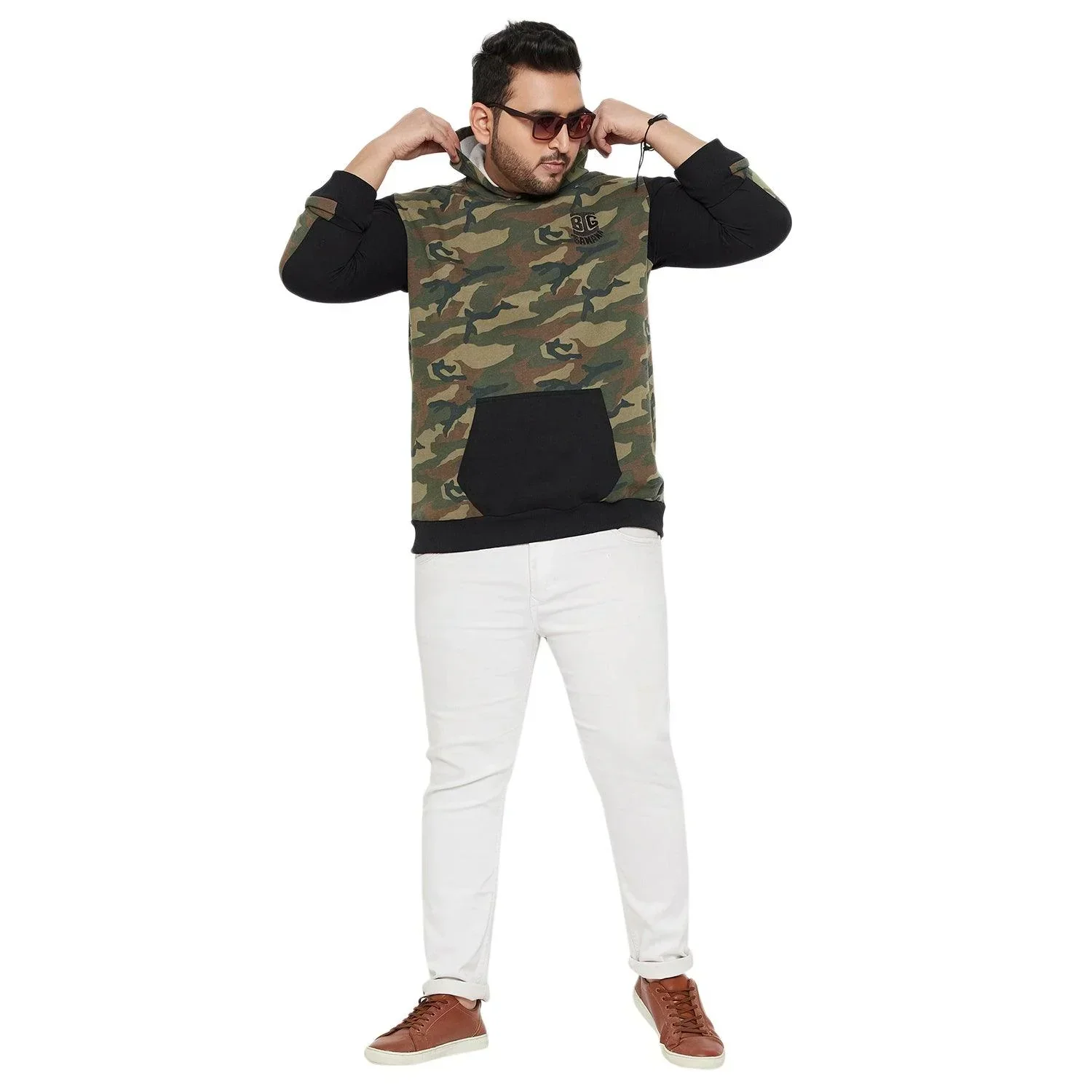 Men Plus Size Infantary Colorblock Sweatshirt - Image 2