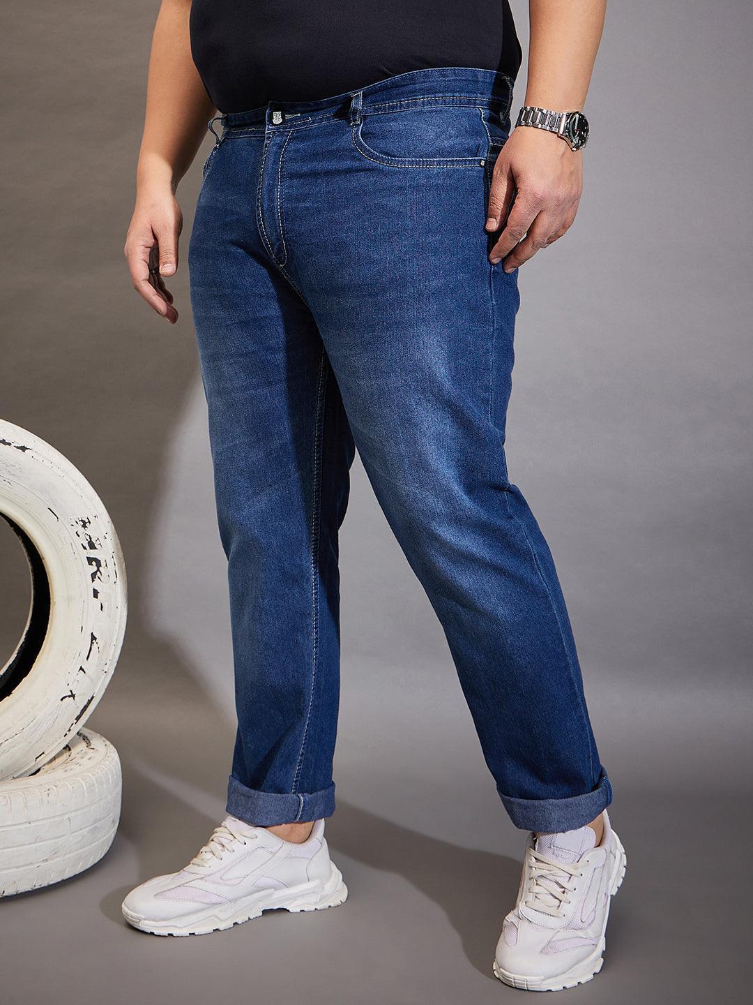Men Plus Size Ingre Washed Indigo Denim - Image 3