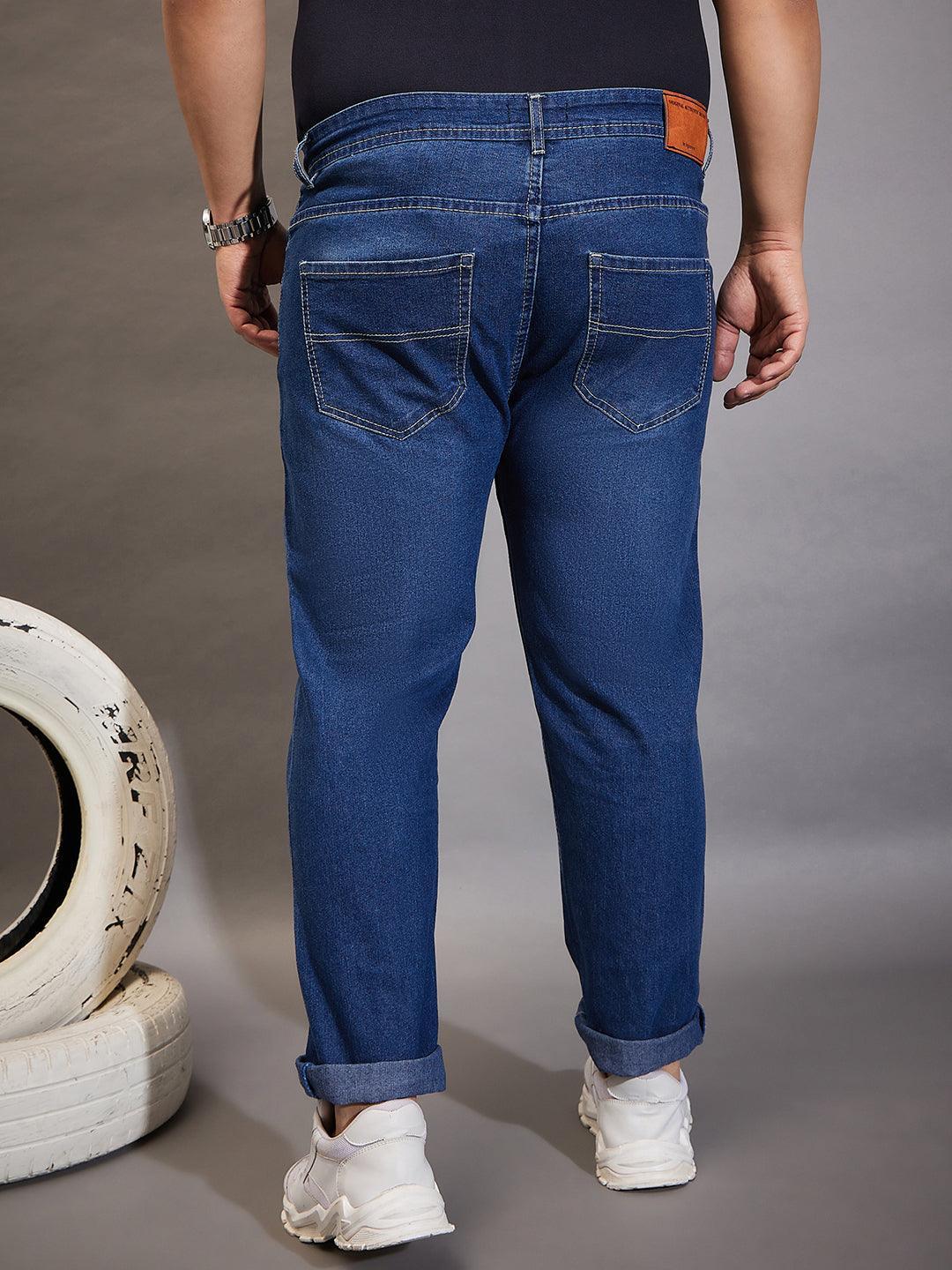 Men Plus Size Ingre Washed Indigo Denim - Image 5