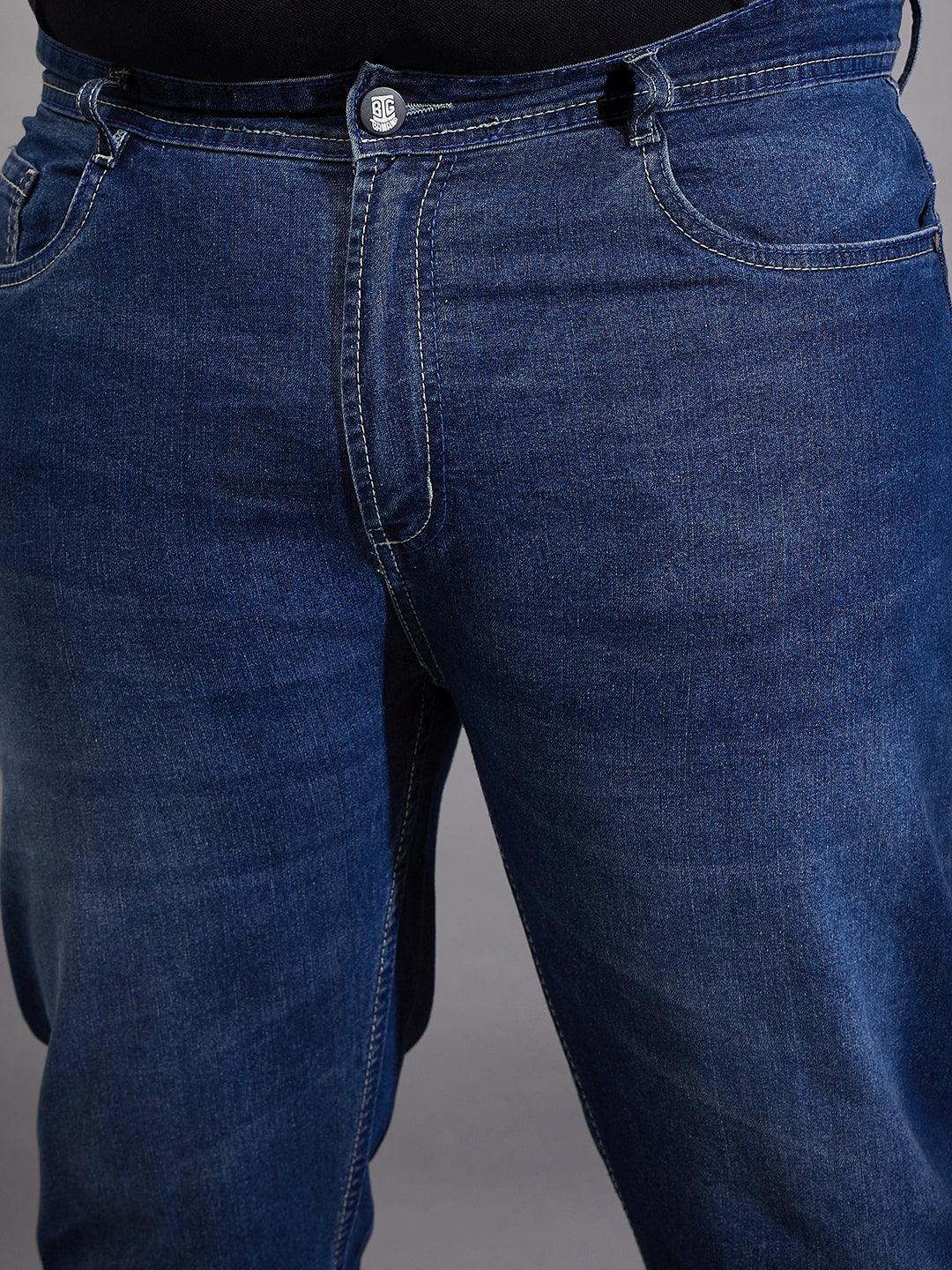Men Plus Size Ingre Washed Indigo Denim - Image 7