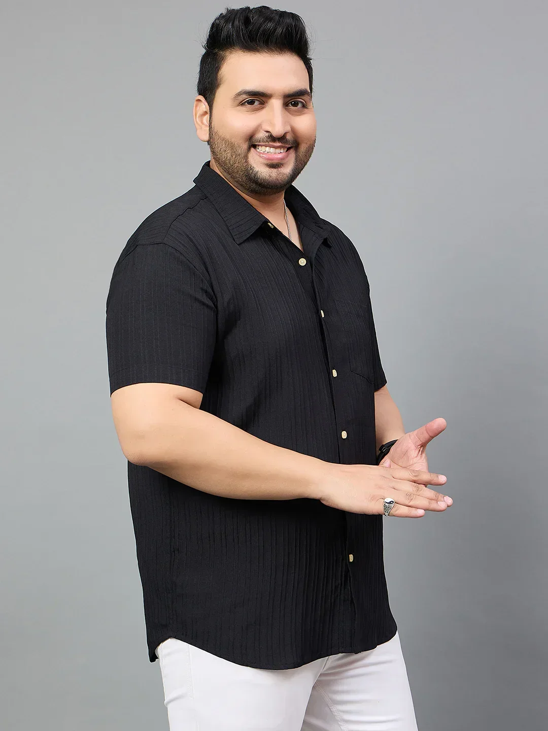 Men Plus Size Isco Solid Shirt - Image 4