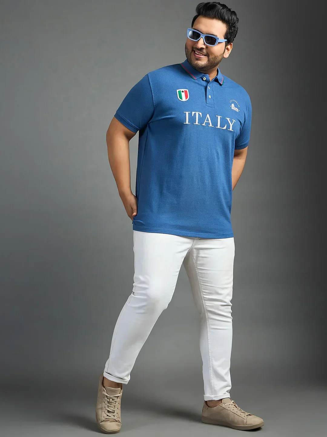 Men Plus Size Italy Printed Polo Tshirt - Image 2