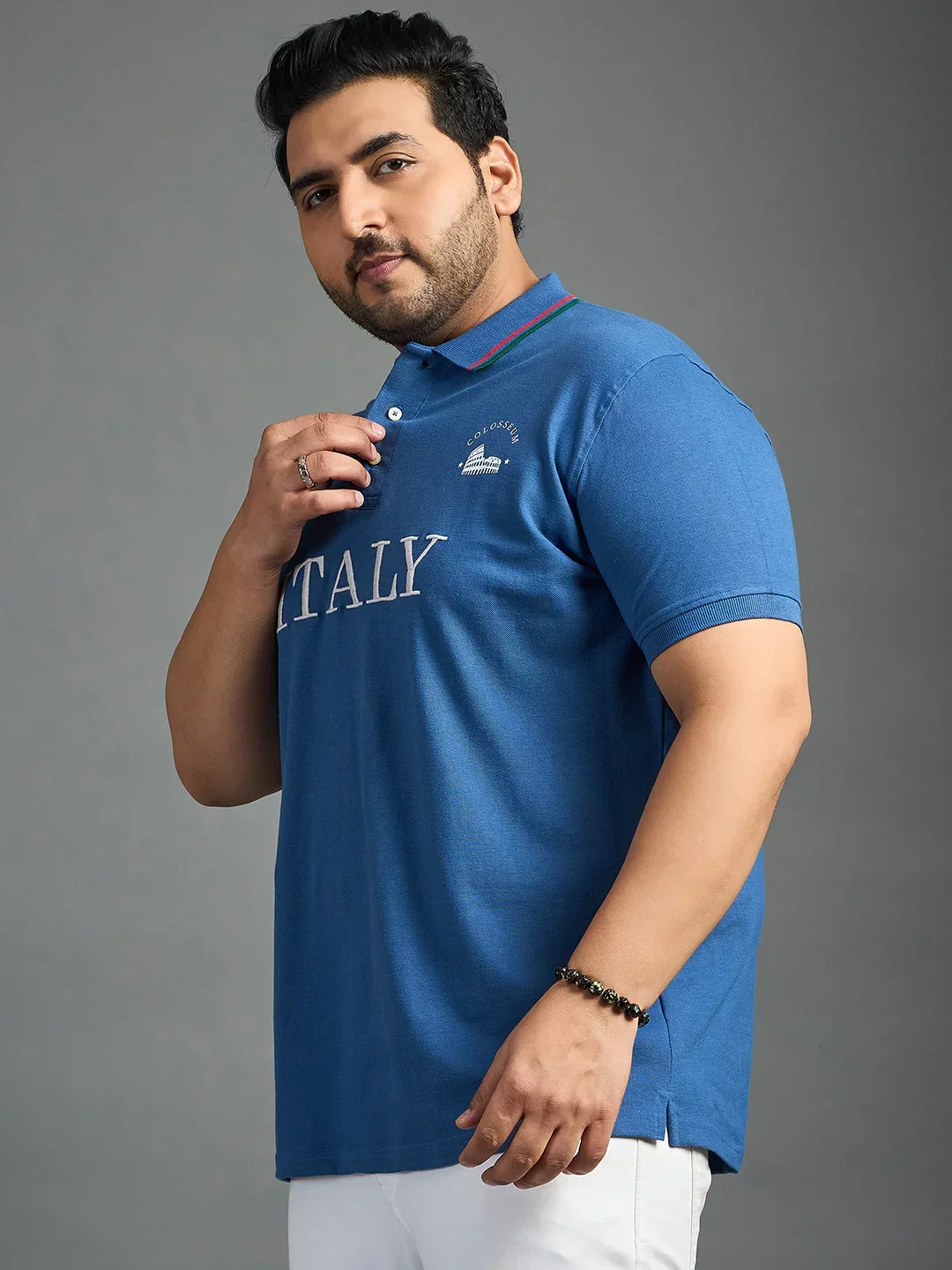 Men Plus Size Italy Printed Polo Tshirt - Image 3
