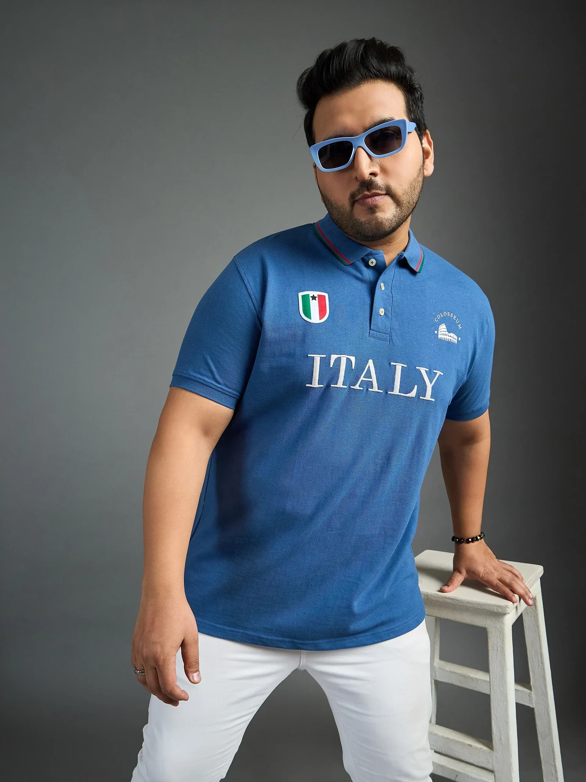 Men Plus Size Italy Printed Polo Tshirt - Image 7