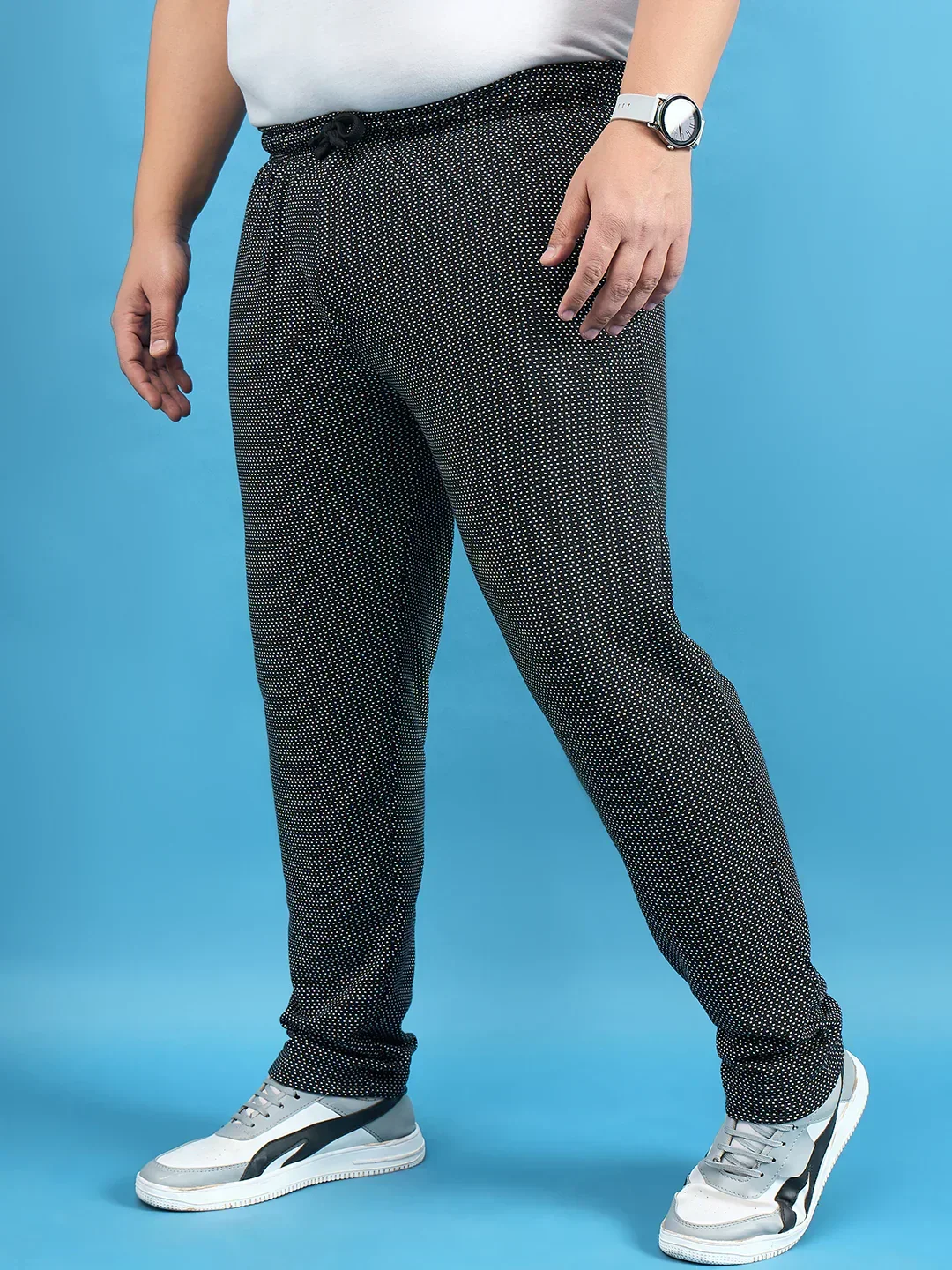 Men Plus Size Kadam Black Printed Trackpant - Image 3