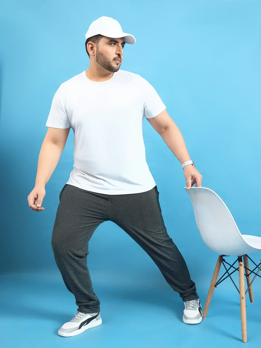 Men Plus Size Kadam Black Printed Trackpant - Image 7