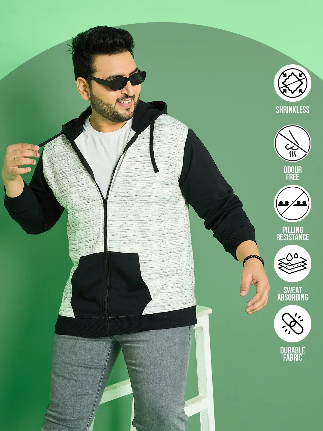 Men Plus Size Kanyato Colorblock Sweatshirts - Image 7