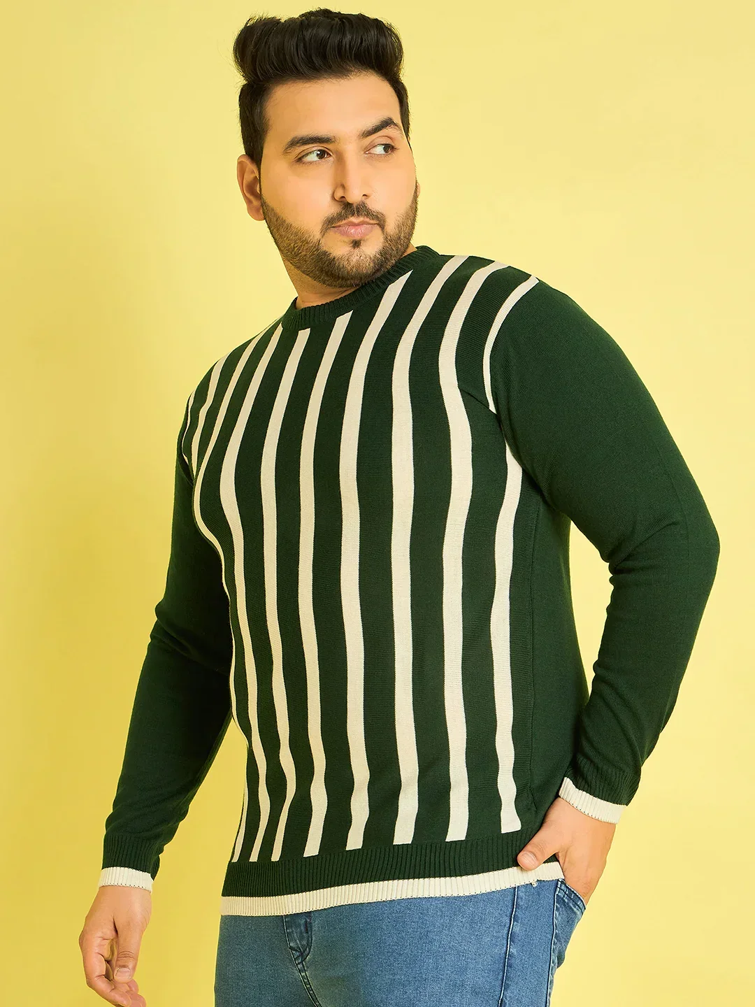 Men Plus Size Karumba Striped Sweater - Image 3