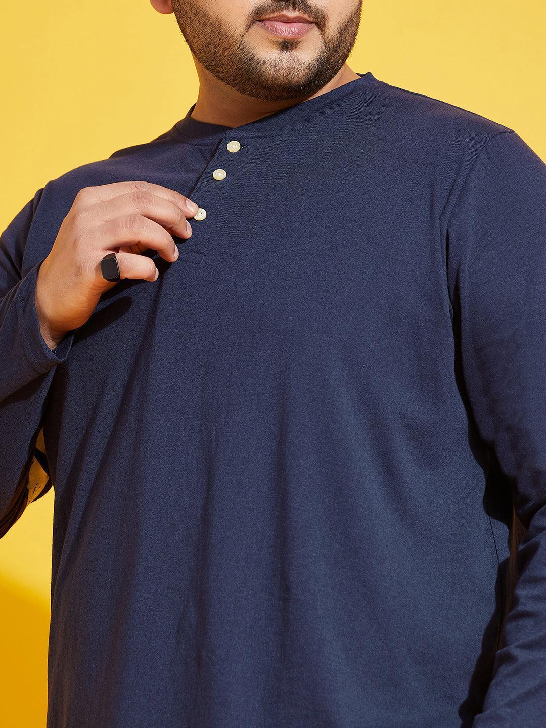 Men Plus Size Kate-10 Solid Henley Tshirt - Image 6