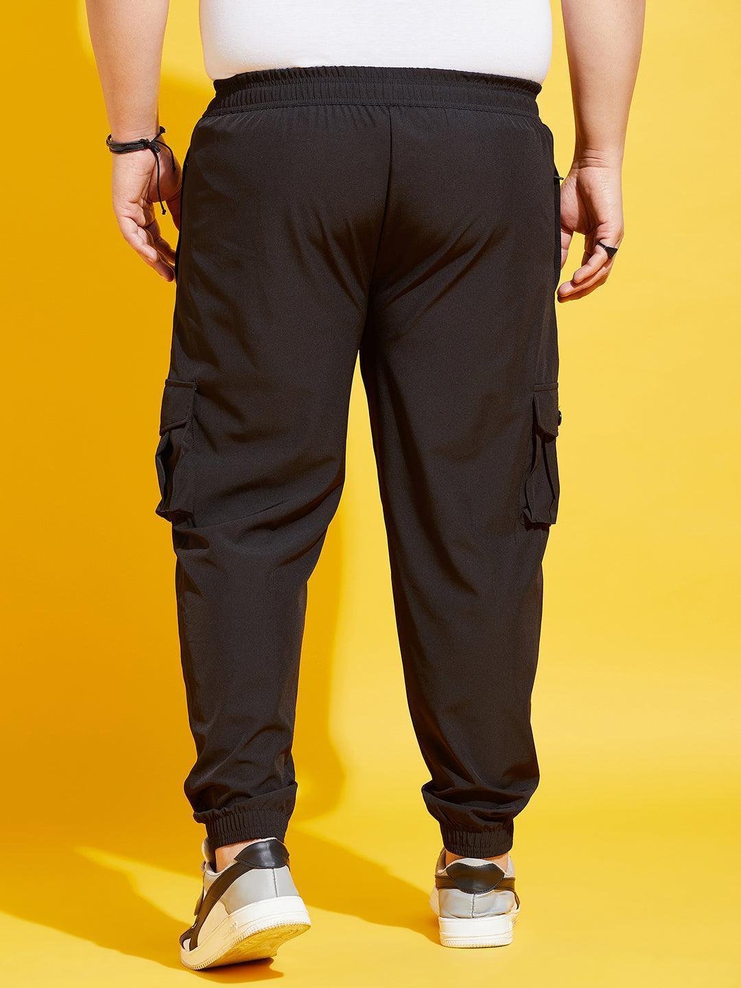 Men Plus Size Kelvin-Black Solid Trackpant - Image 5