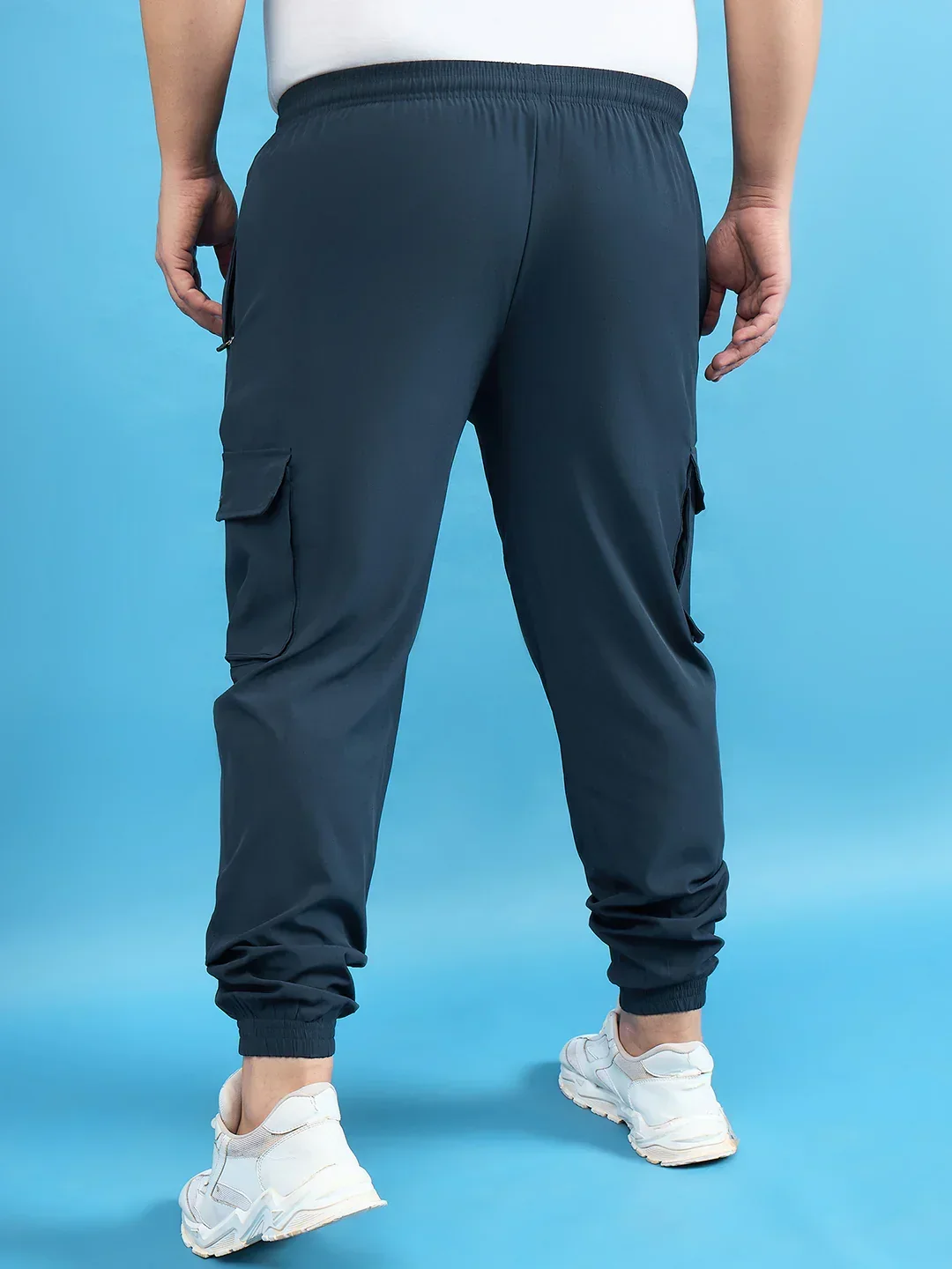 Men Plus Size Kelvin Navy Solid Trackpant - Image 6