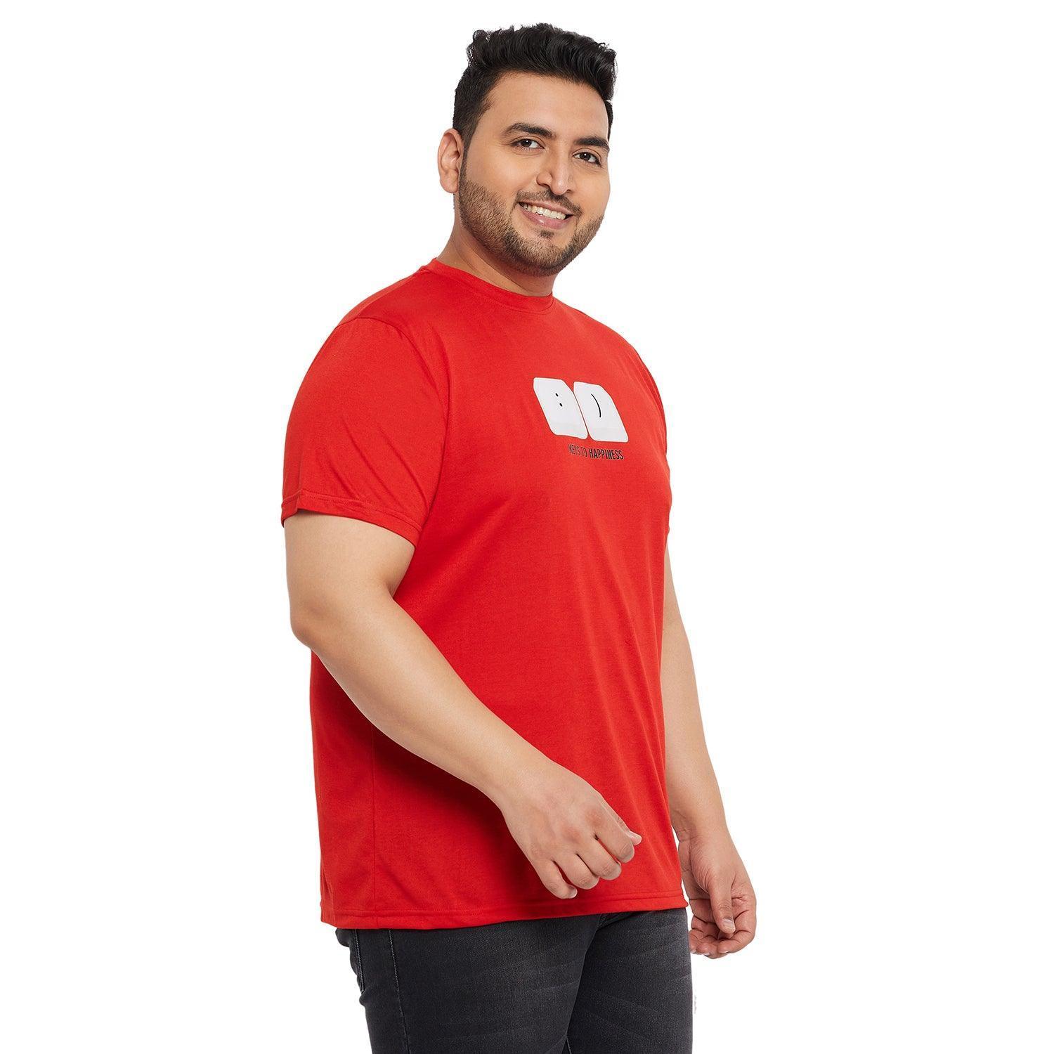 Men Plus Size Keys Printed Round Neck Tshirt - Image 4