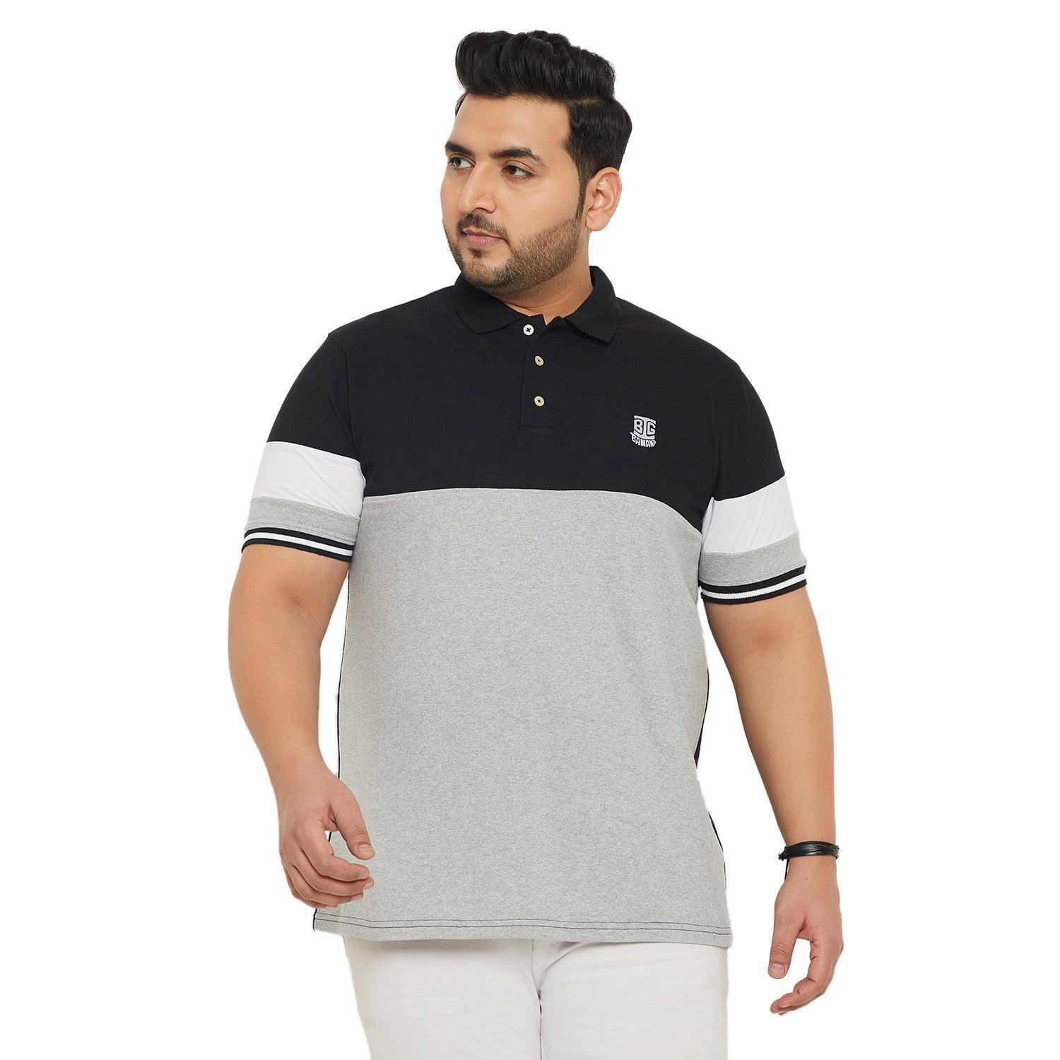 Men Plus Size Kind Colorblock Polo Tshirt