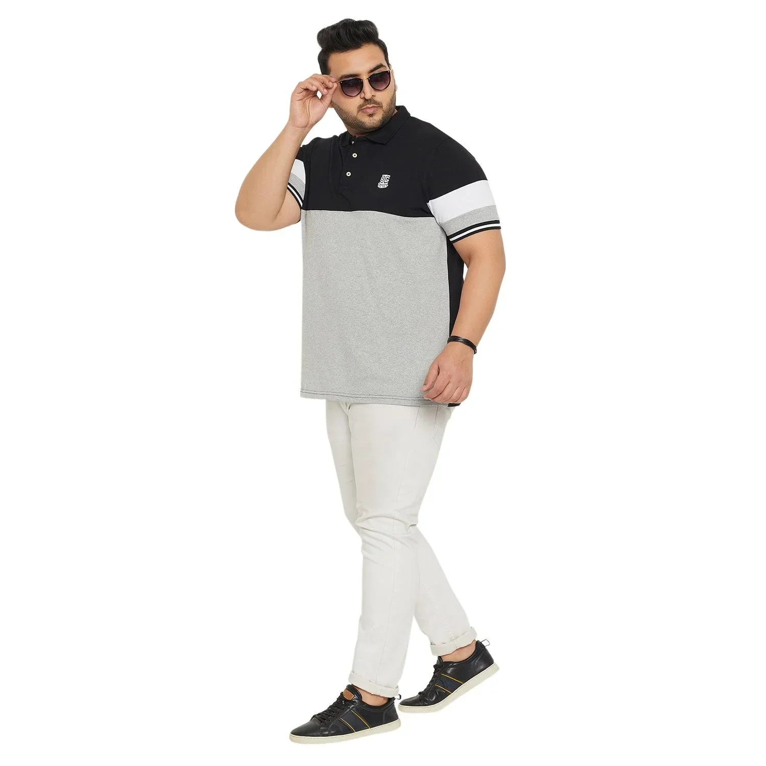 Men Plus Size Kind Colorblock Polo Tshirt - Image 2
