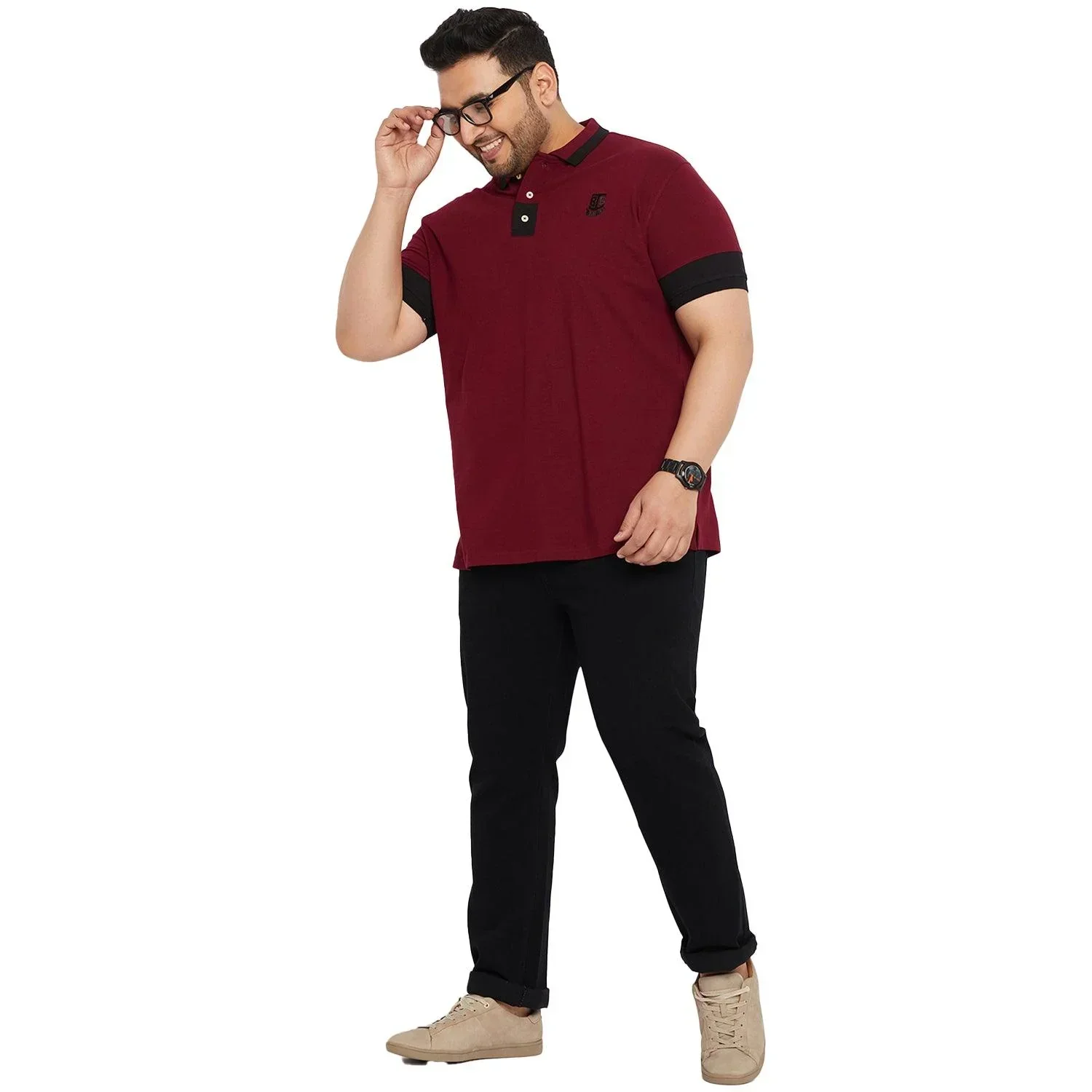 Men Plus Size Kol Solid Polo Tshirt - Image 2
