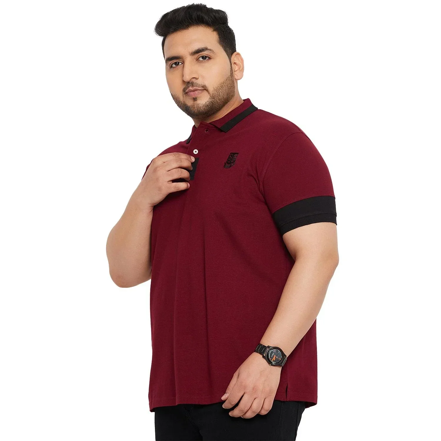 Men Plus Size Kol Solid Polo Tshirt - Image 3