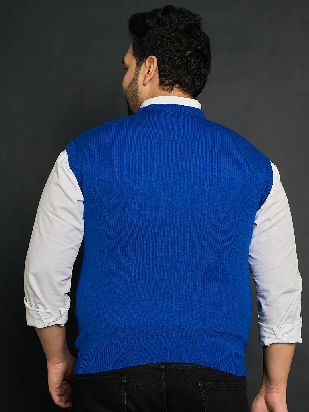 Men Plus Size Konce Colourblocked Sweater - Image 5