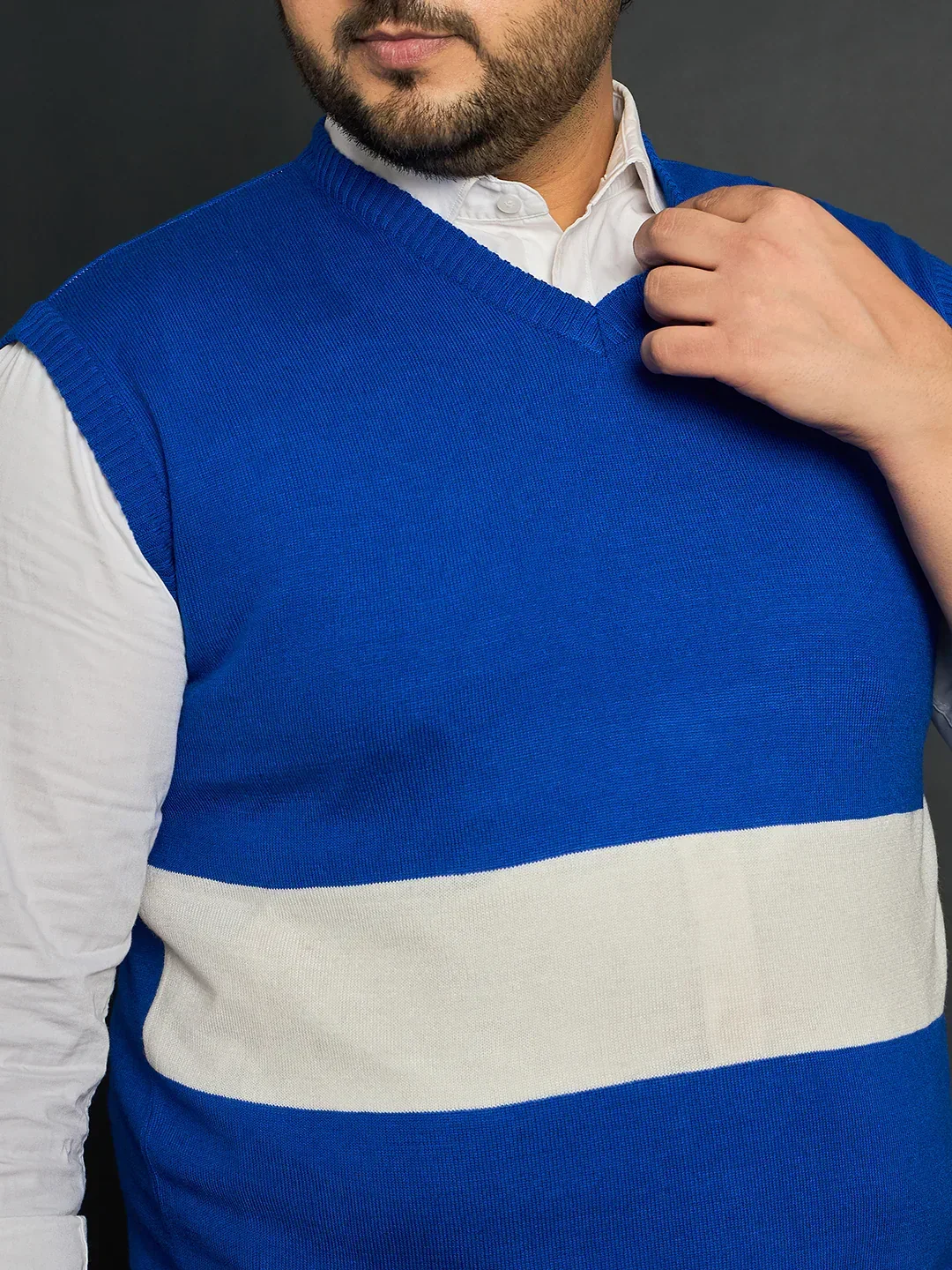 Men Plus Size Konce Colourblocked Sweater - Image 6