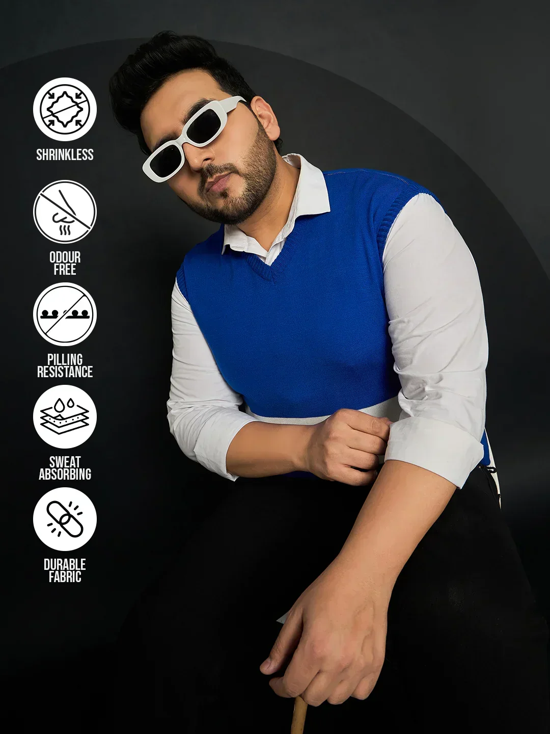 Men Plus Size Konce Colourblocked Sweater - Image 7