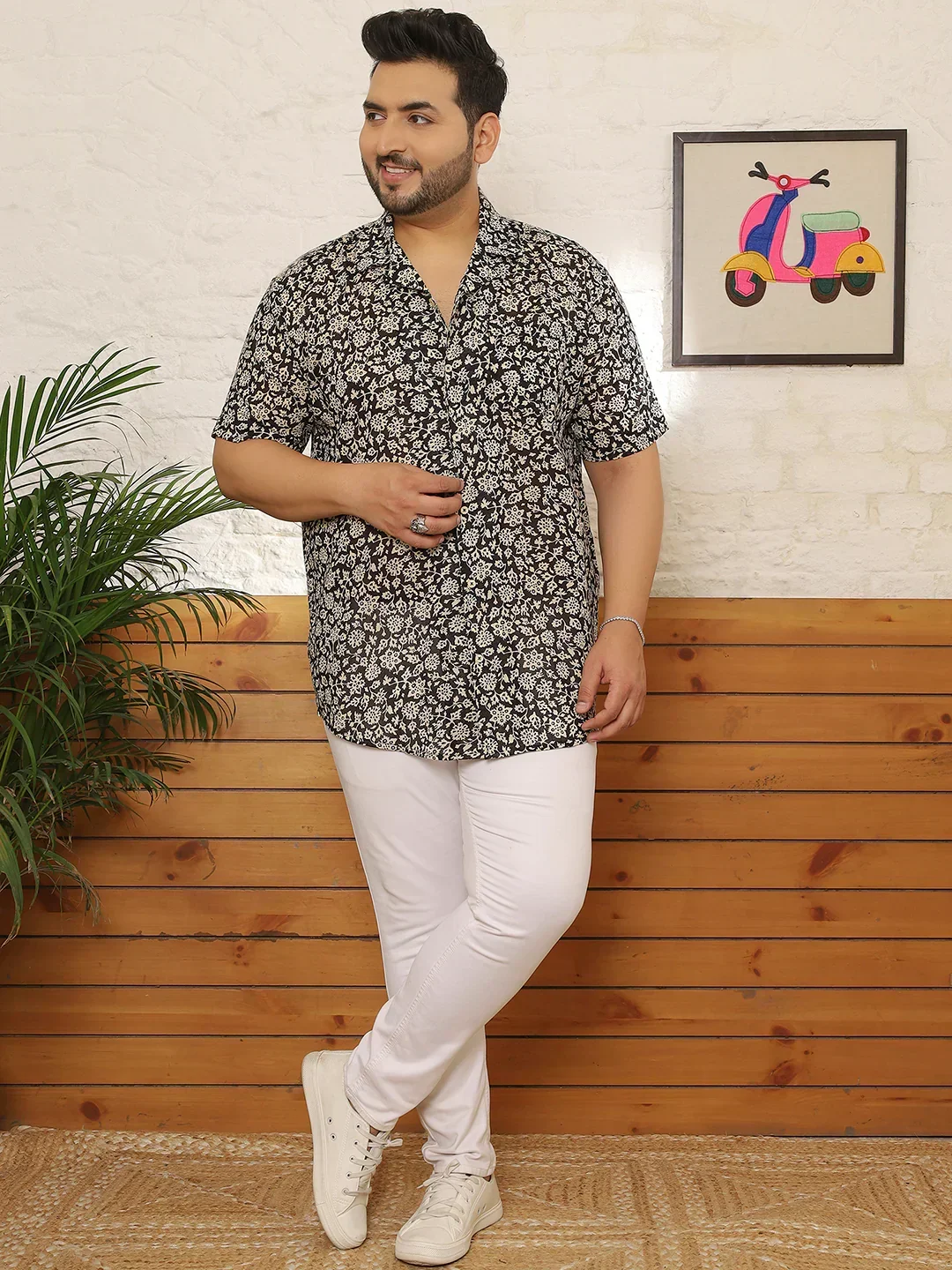 Men Plus Size Krevia Multicolor Printed Shirt - Image 3
