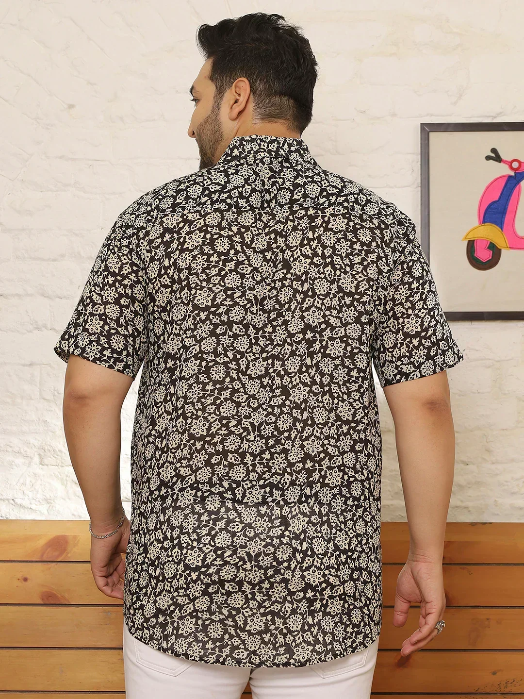 Men Plus Size Krevia Multicolor Printed Shirt - Image 6