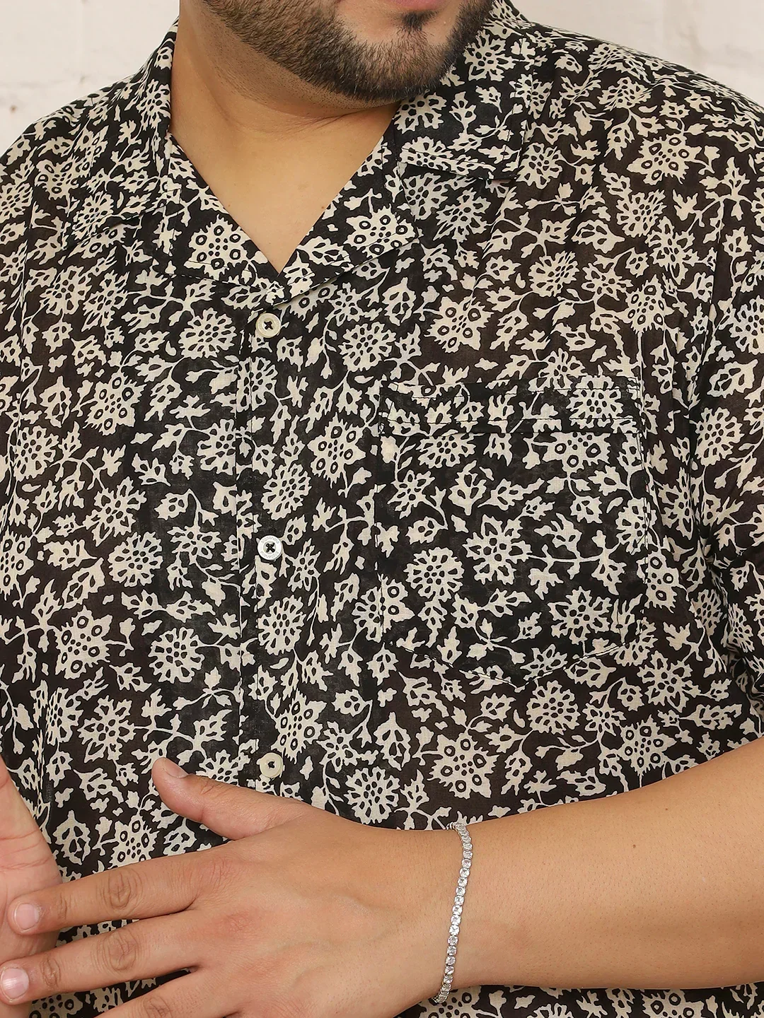 Men Plus Size Krevia Multicolor Printed Shirt - Image 7