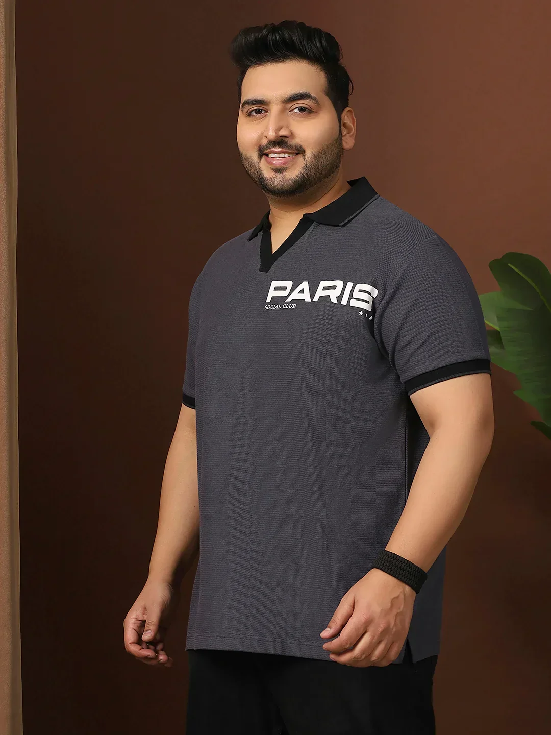 Men Plus Size Kronos Solid Grey Polo Tshirt - Image 4