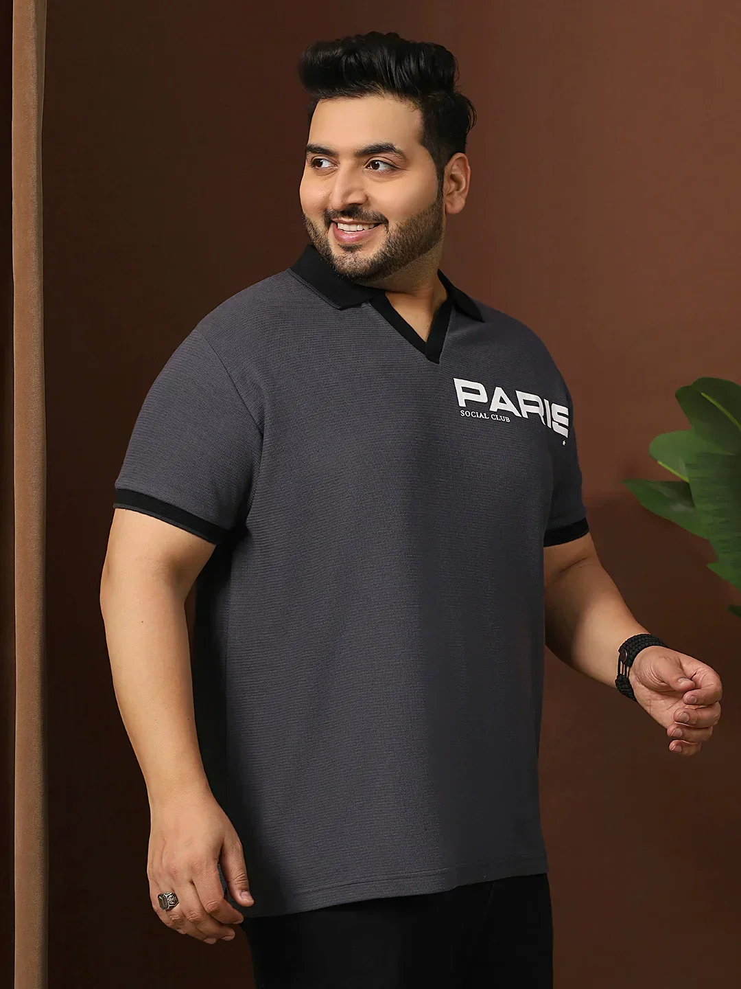 Men Plus Size Kronos Solid Grey Polo Tshirt - Image 5