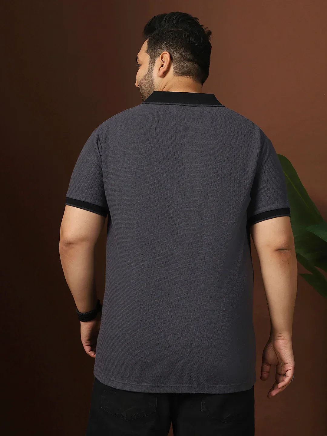 Men Plus Size Kronos Solid Grey Polo Tshirt - Image 7