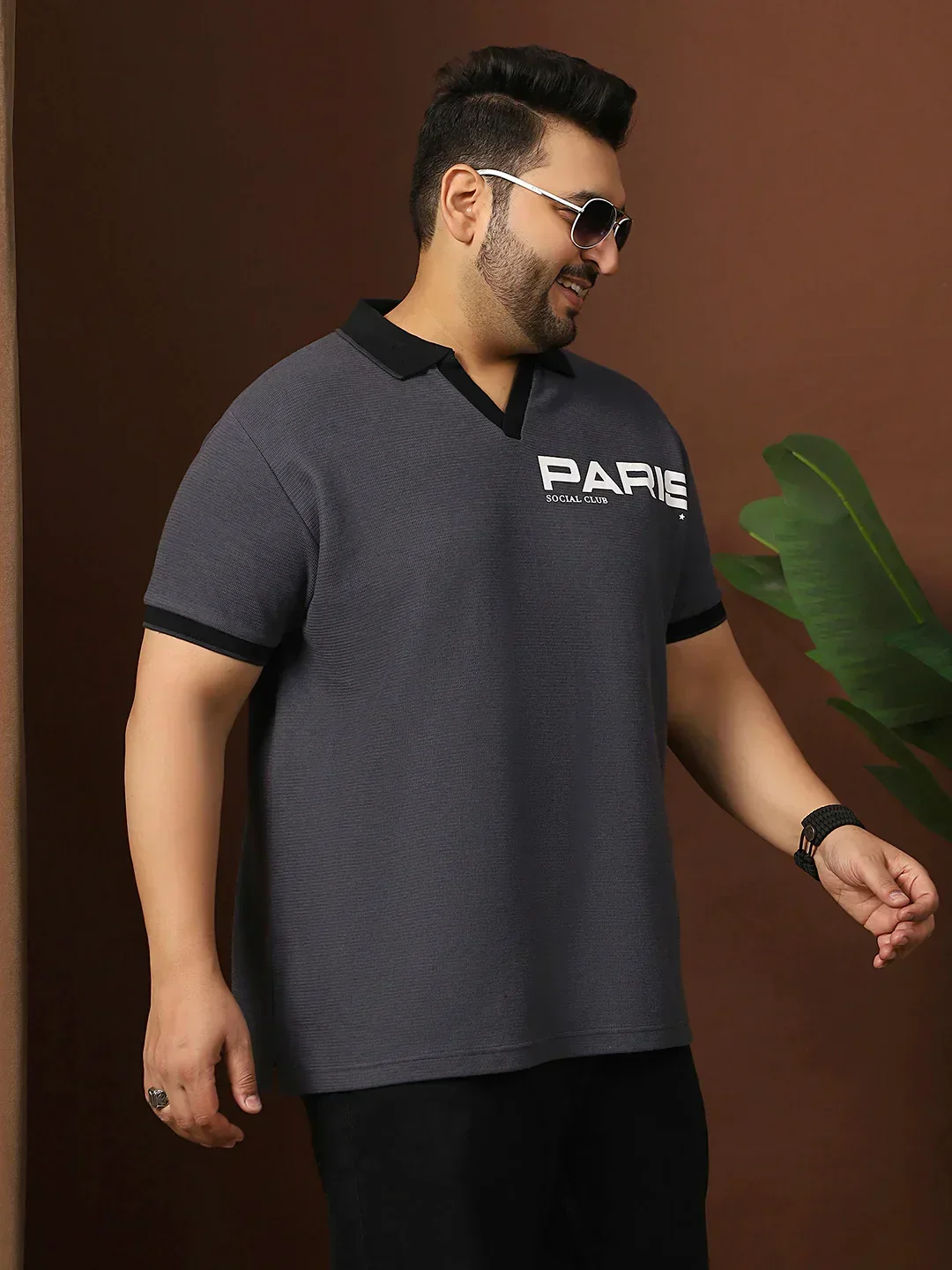 Men Plus Size Kronos Solid Grey Polo Tshirt - Image 8