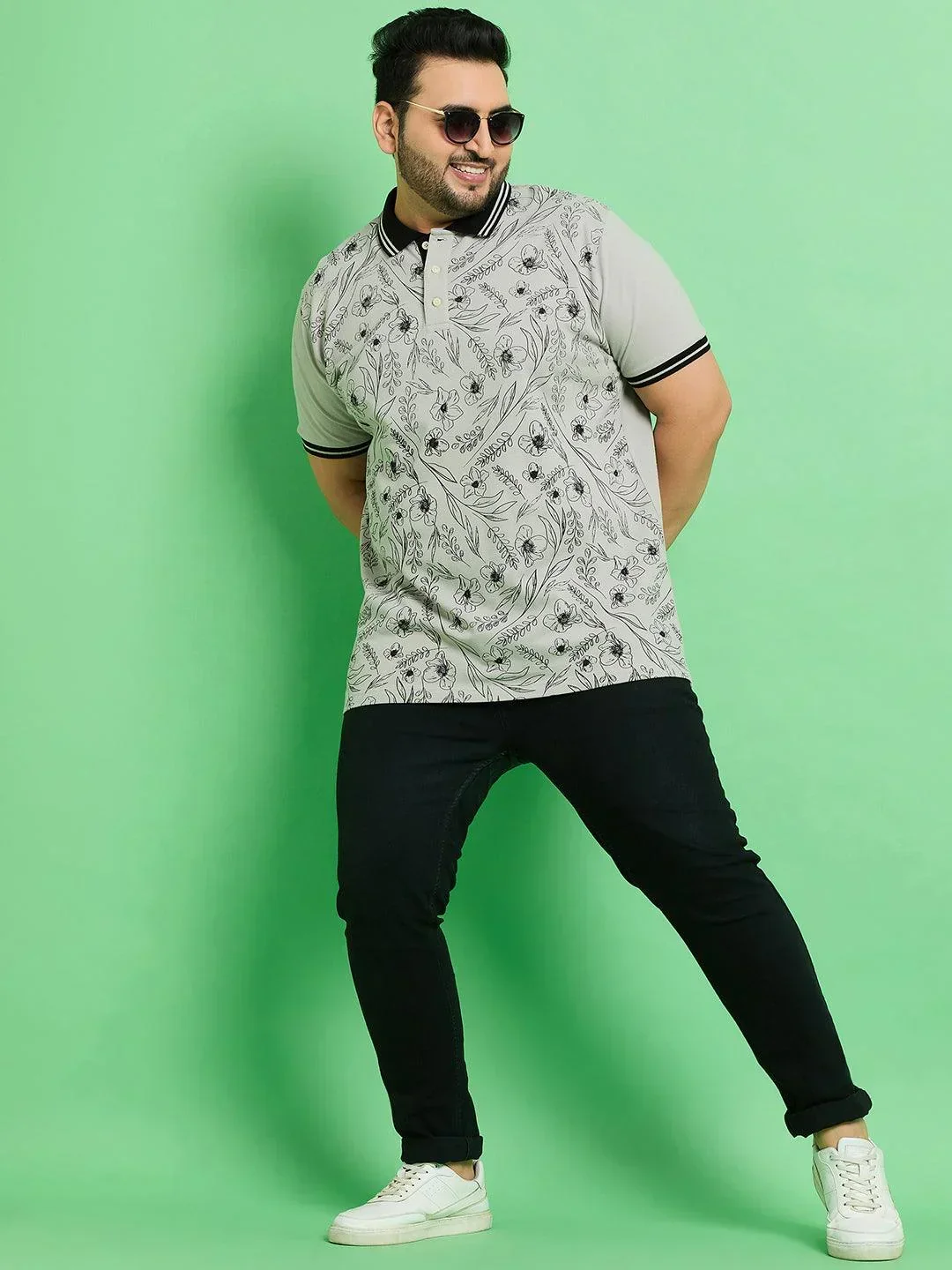 Men Plus Size Kvivik Printed Polo Tshirt - Image 2