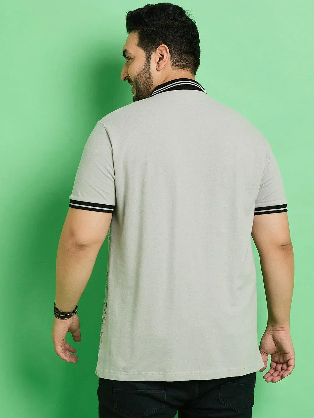 Men Plus Size Kvivik Printed Polo Tshirt - Image 5