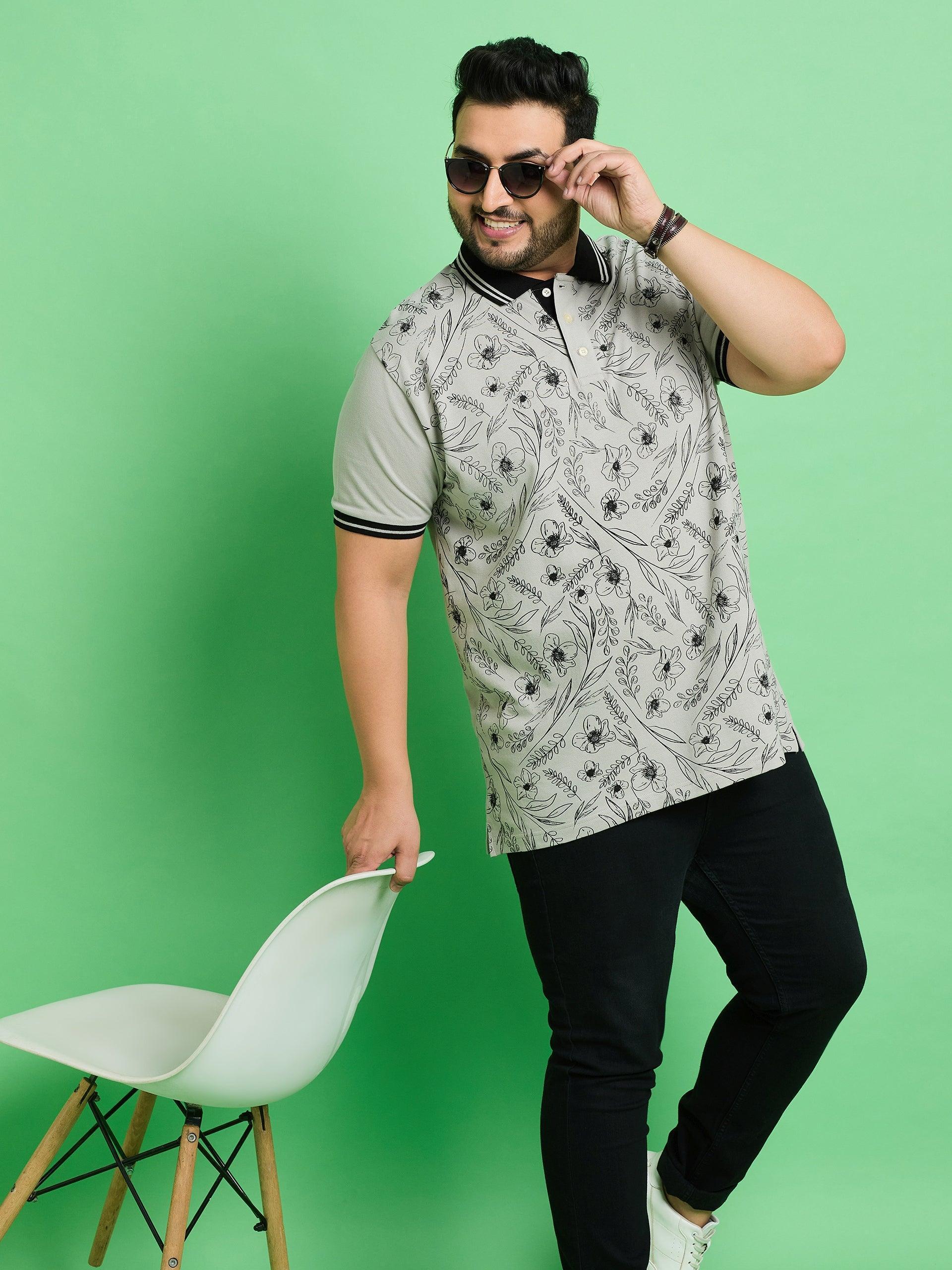 Men Plus Size Kvivik Printed Polo Tshirt - Image 7