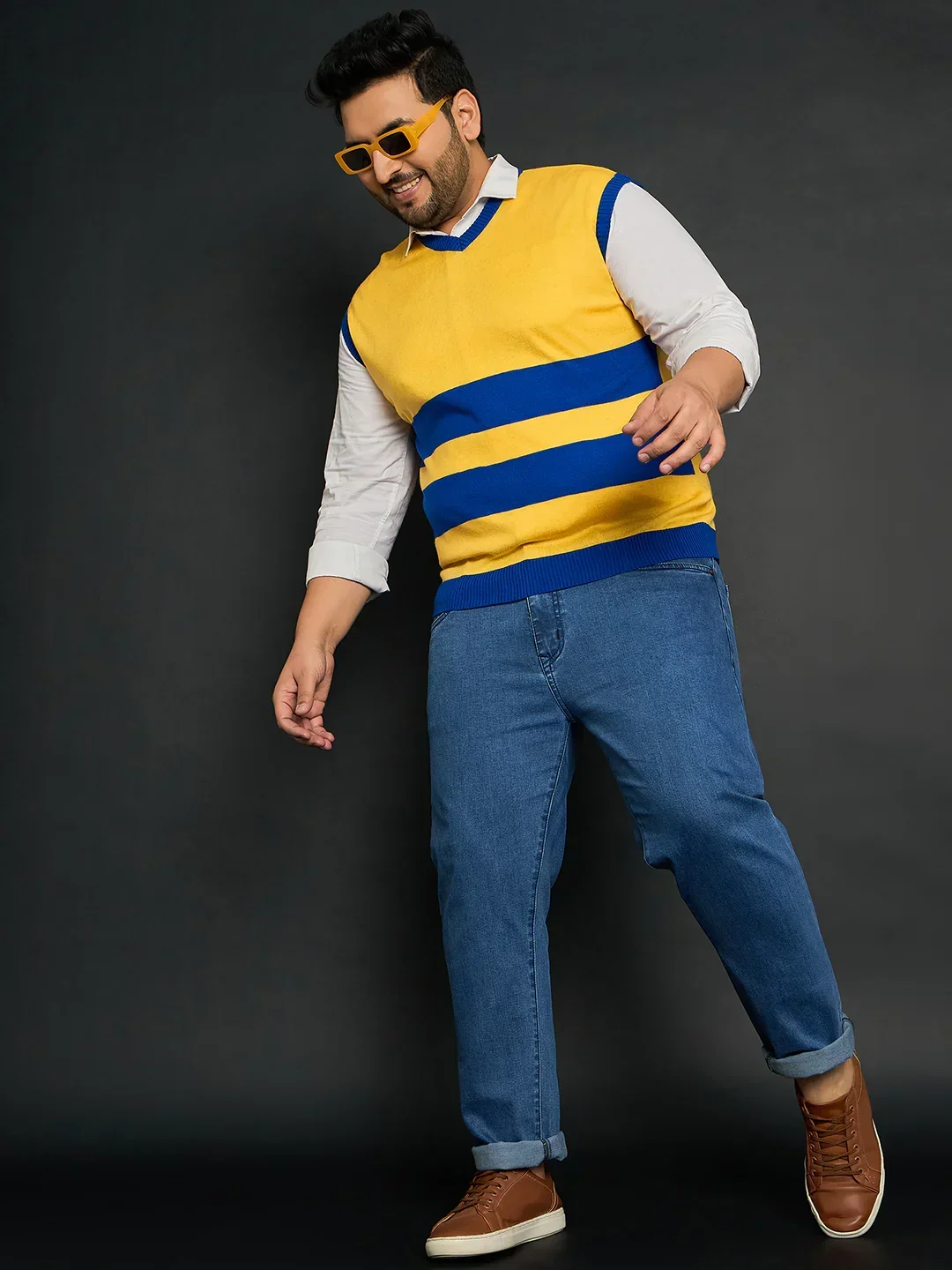 Men Plus Size Laverton Striped Sweater - Image 2