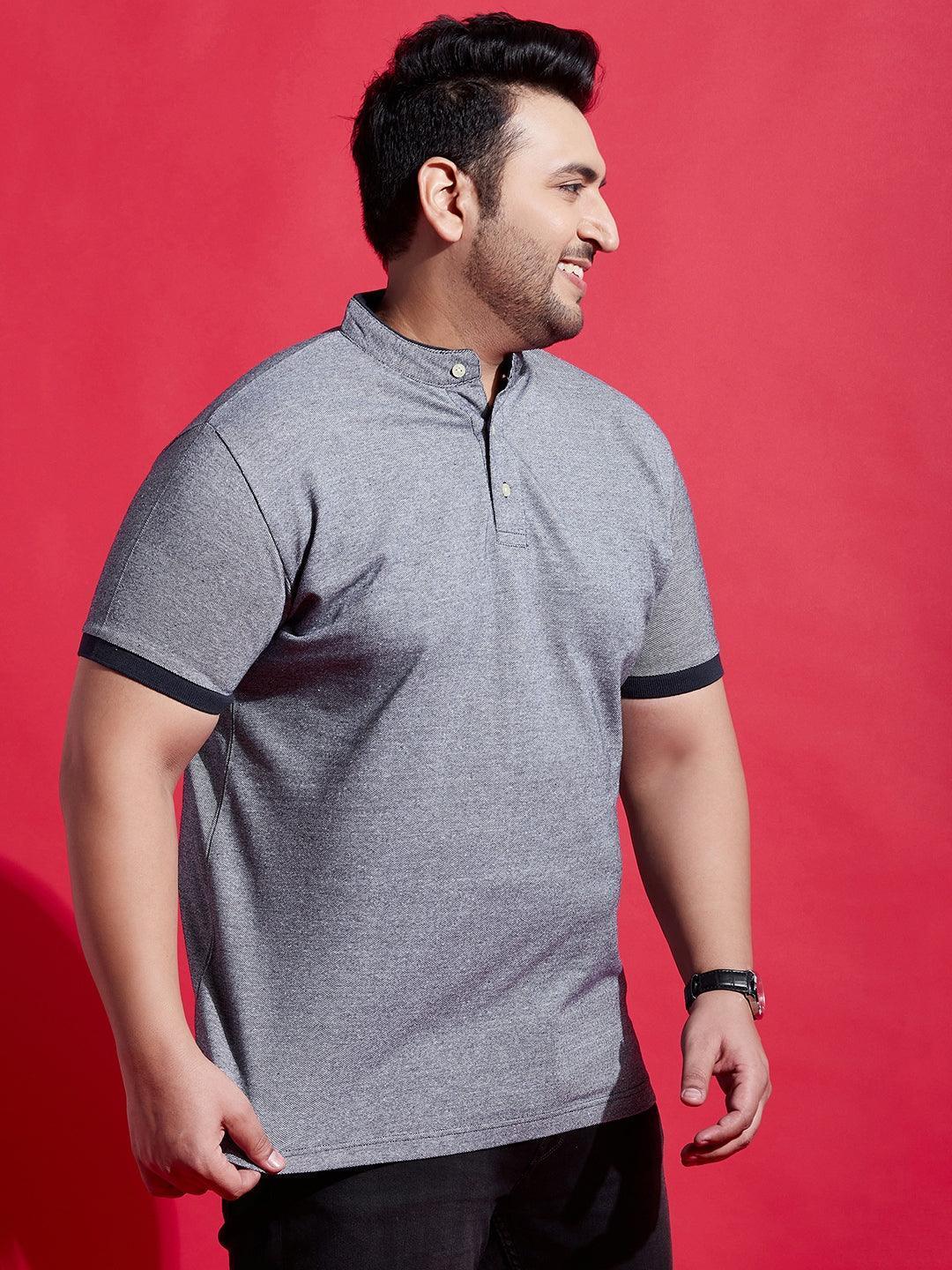 Men Plus Size Lazon Solid Henley Tshirt - Image 4