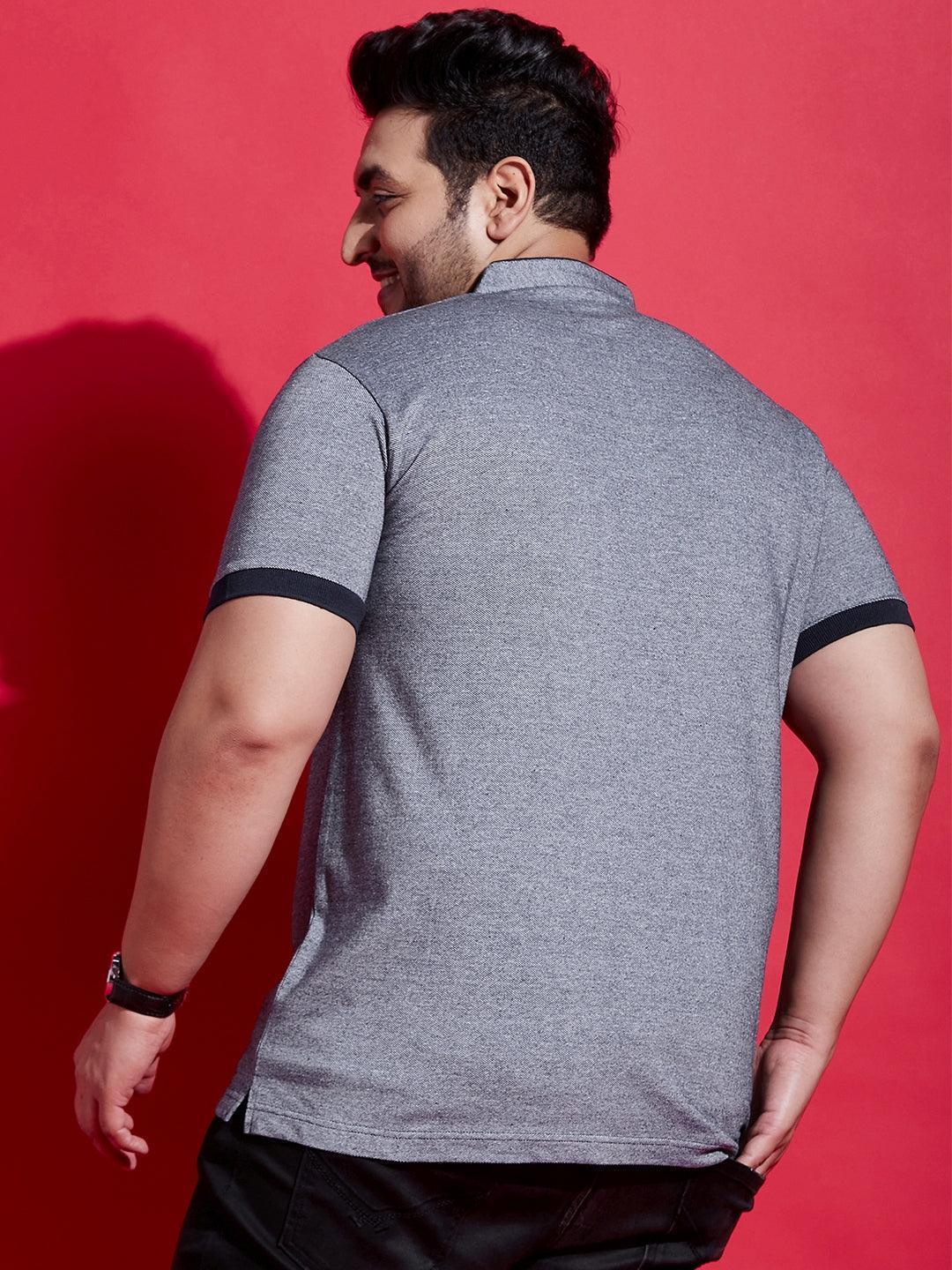 Men Plus Size Lazon Solid Henley Tshirt - Image 5
