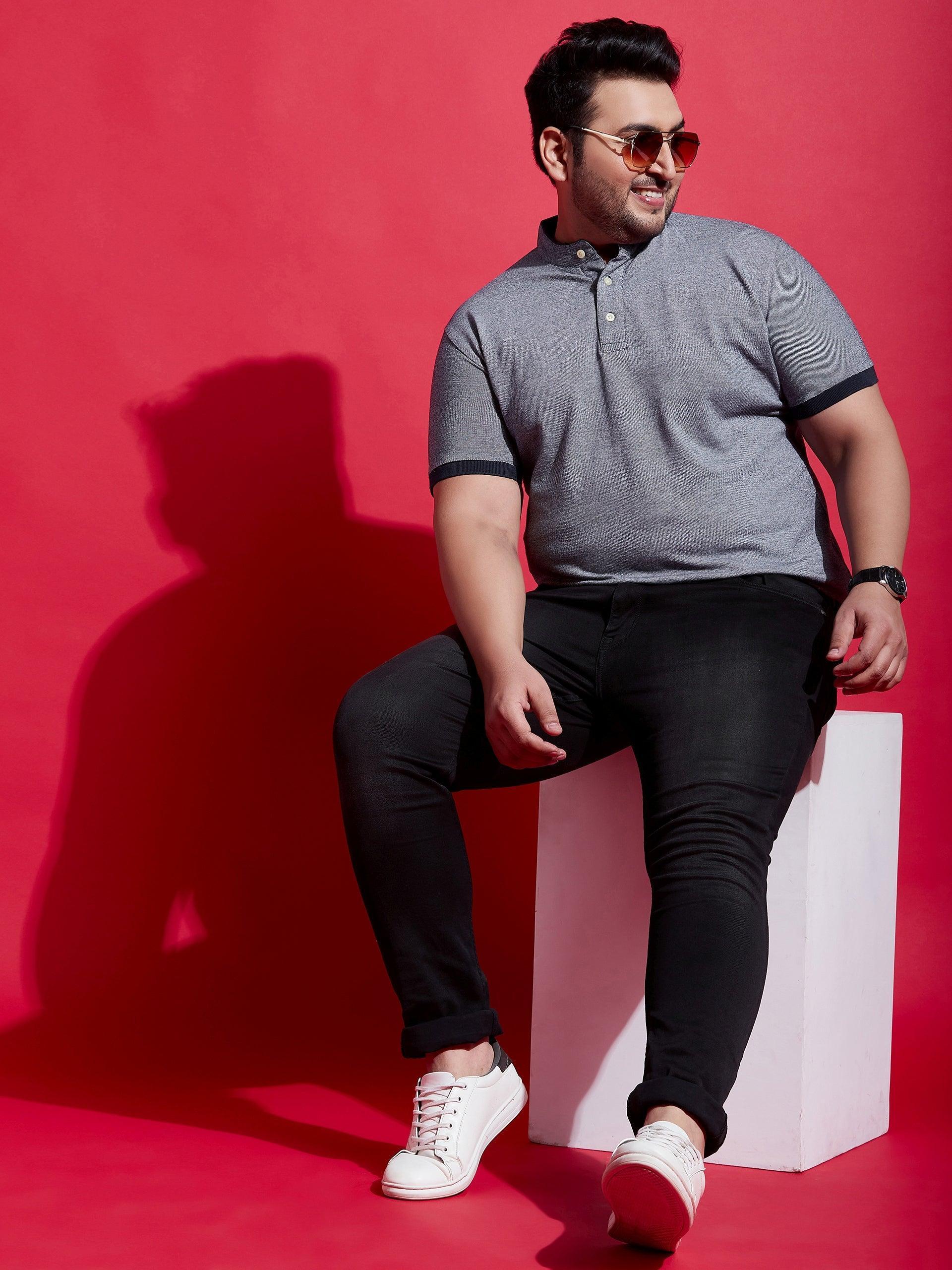Men Plus Size Lazon Solid Henley Tshirt - Image 7