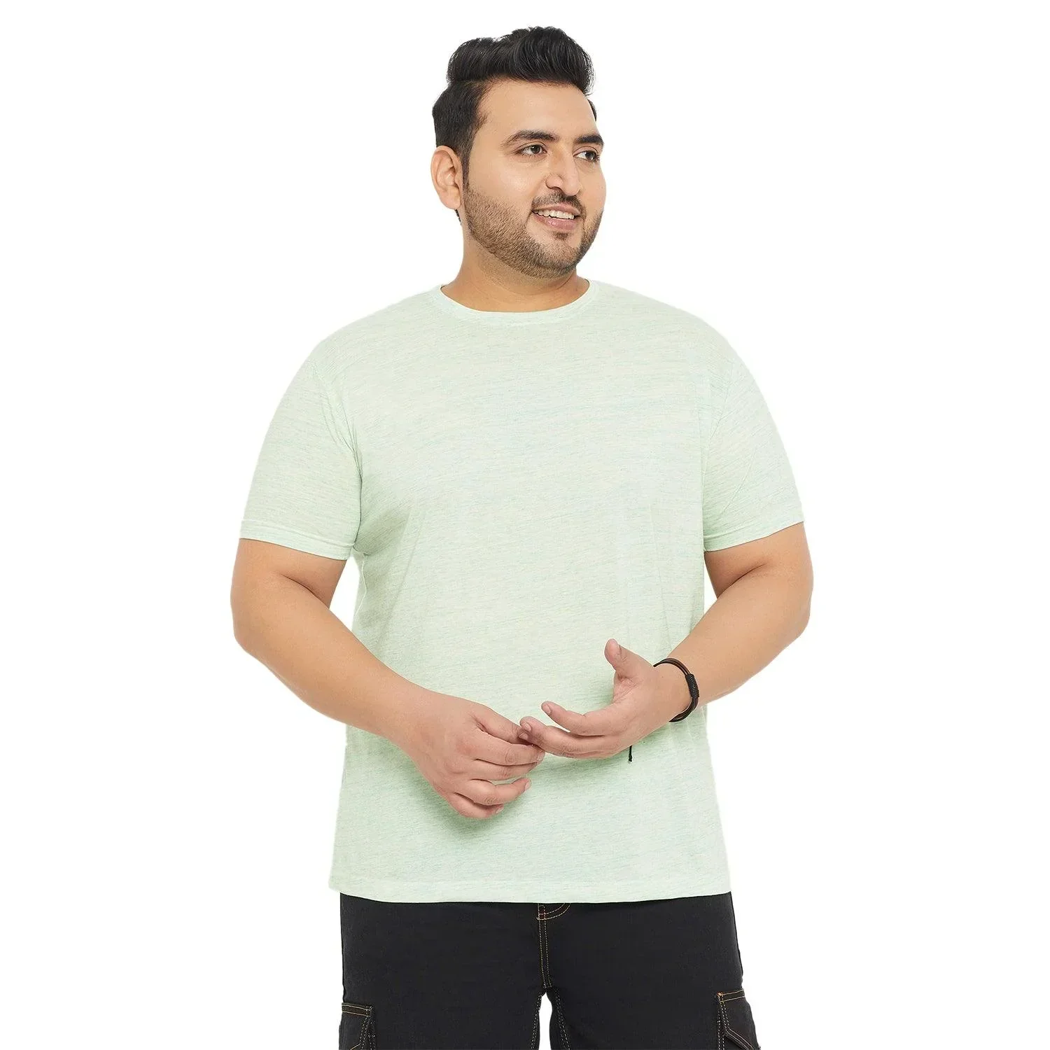 Men Plus Size Leeson Solid Round Neck Tshirt - Image 2
