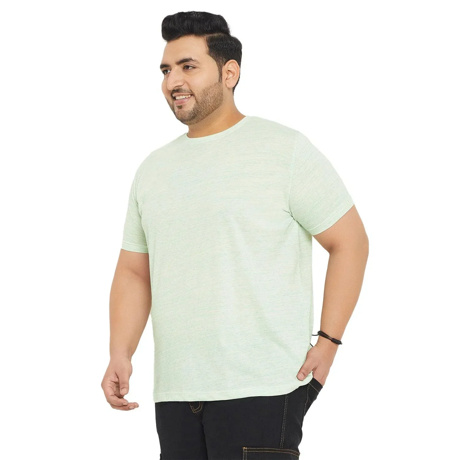 Men Plus Size Leeson Solid Round Neck Tshirt - Image 3