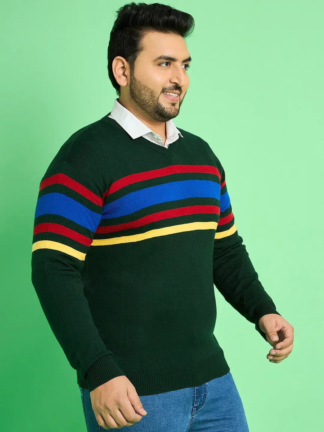 Men Plus Size Leonora Striped Sweater - Image 4