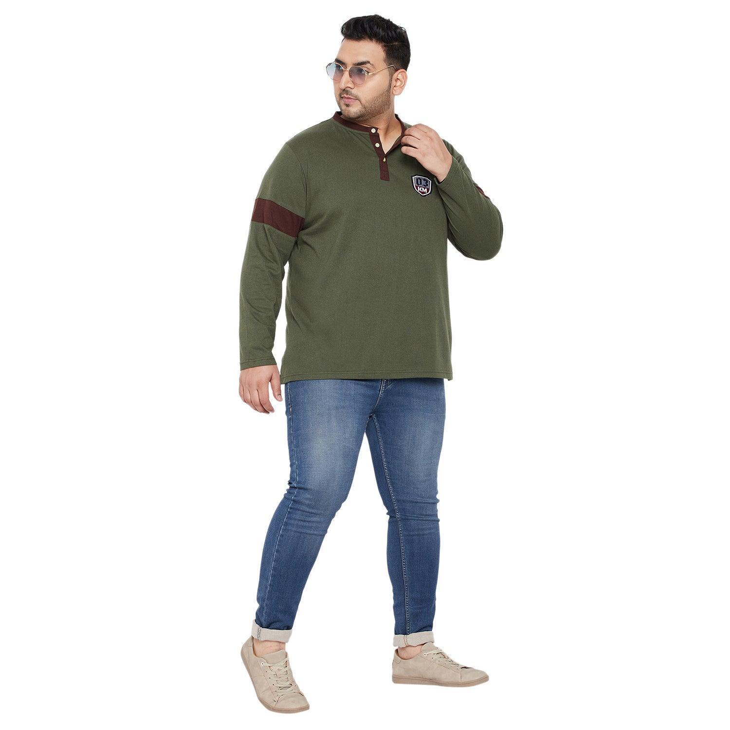 Men Plus Size Levitt Solid Henley Tshirt - Image 2