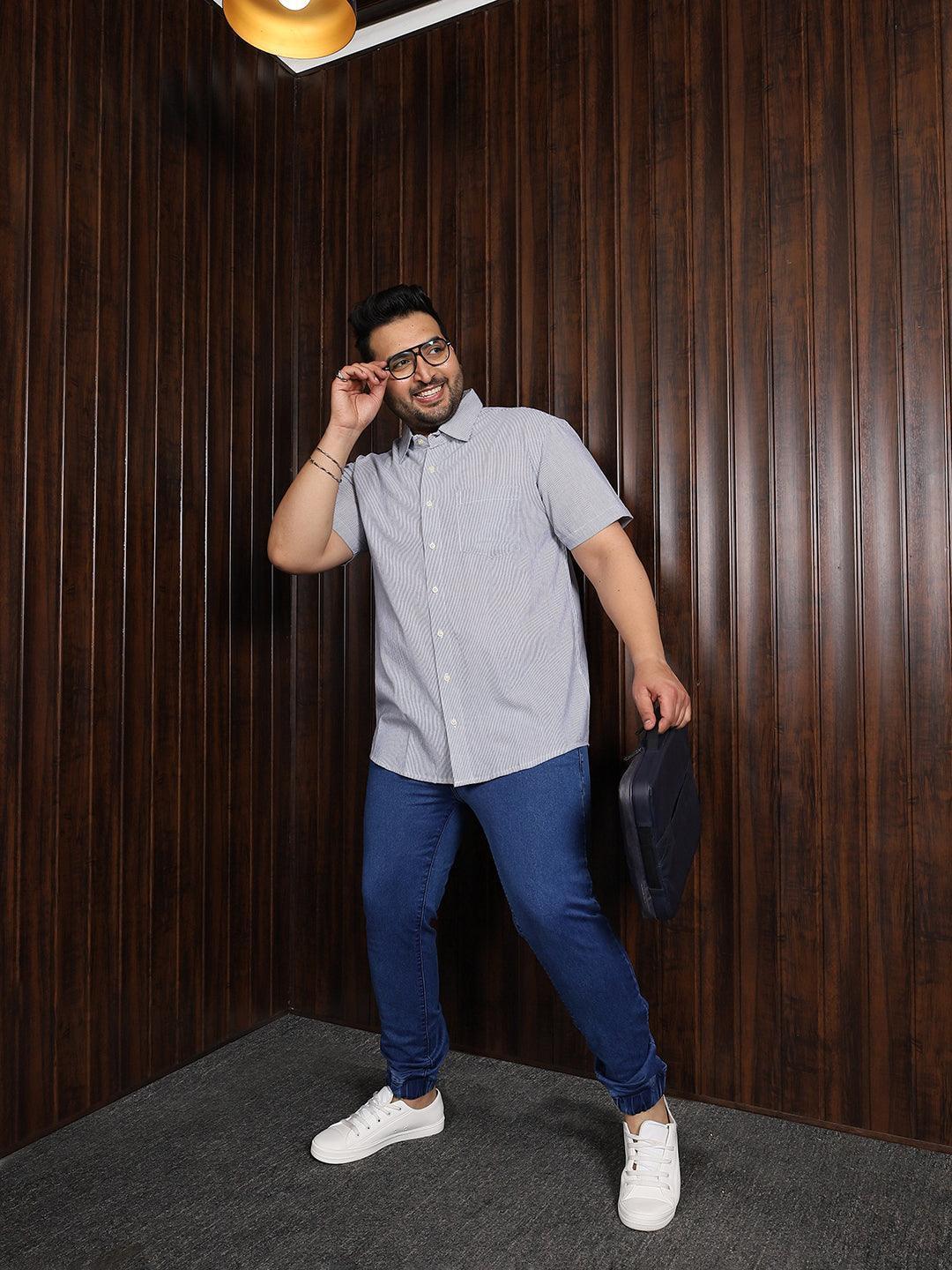 Men Plus Size Lima Striped Shirt - Image 2