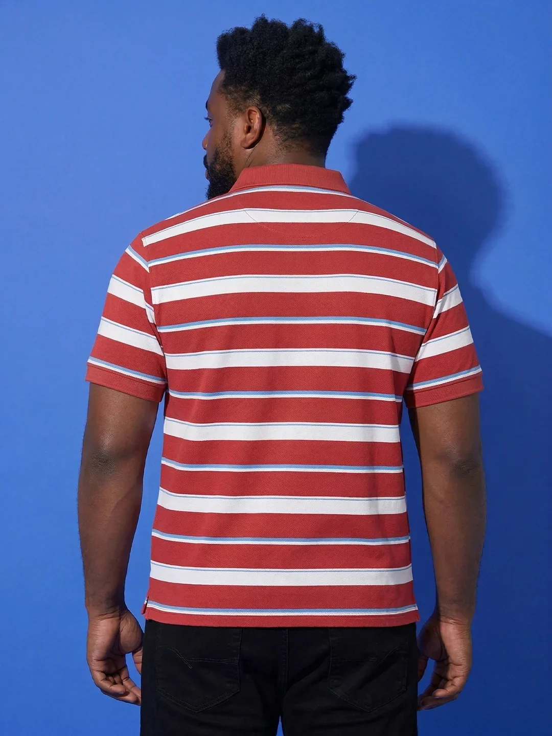 Men Plus Size Lineo Multicolor Colorblock Polo Tshirt - Image 6